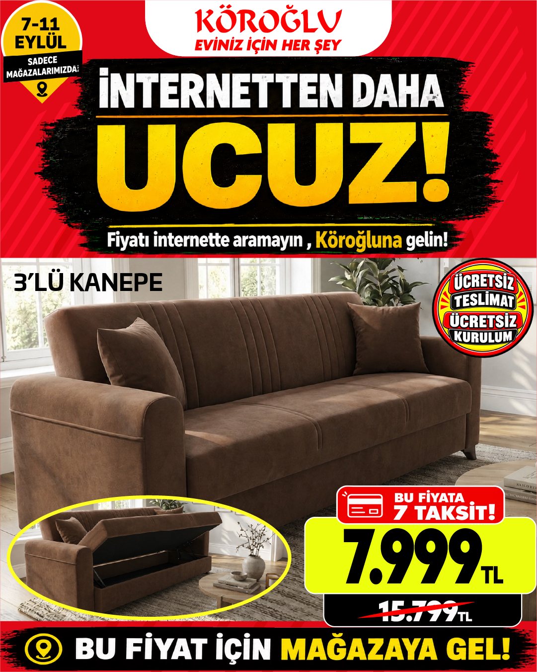 3'lü Kanepe