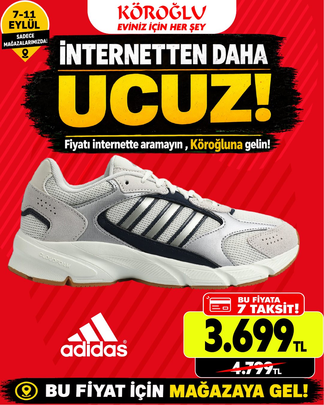 Adidas Beyaz Siyah Spor Ayakkabı