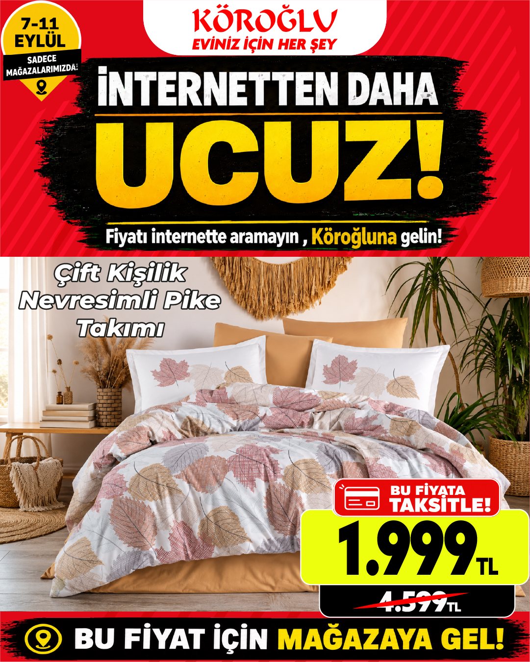 Çift Kişilik Nevresimli Pike Takımı