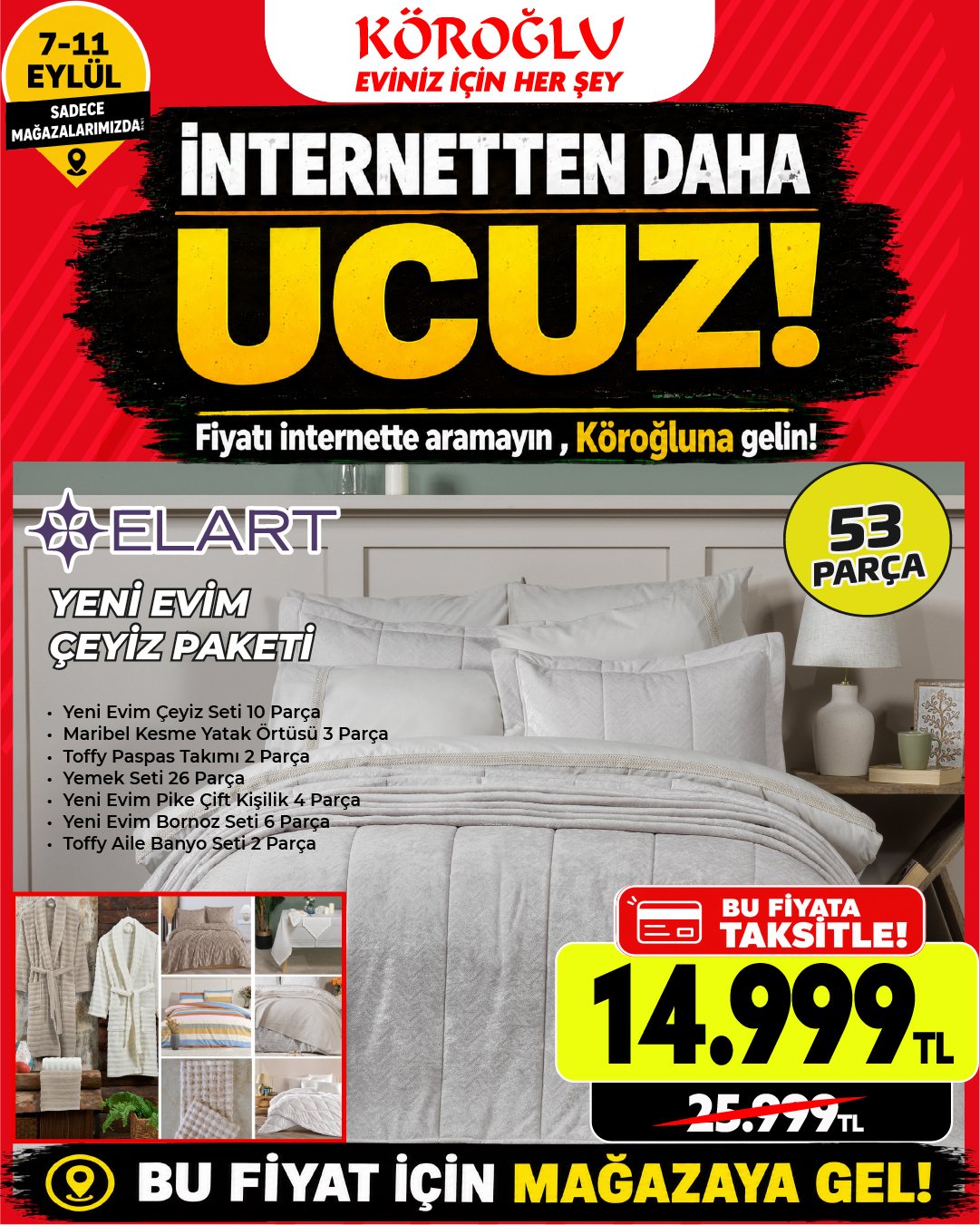 Elart Yeni Evim Çeyiz Seti 53 Parça