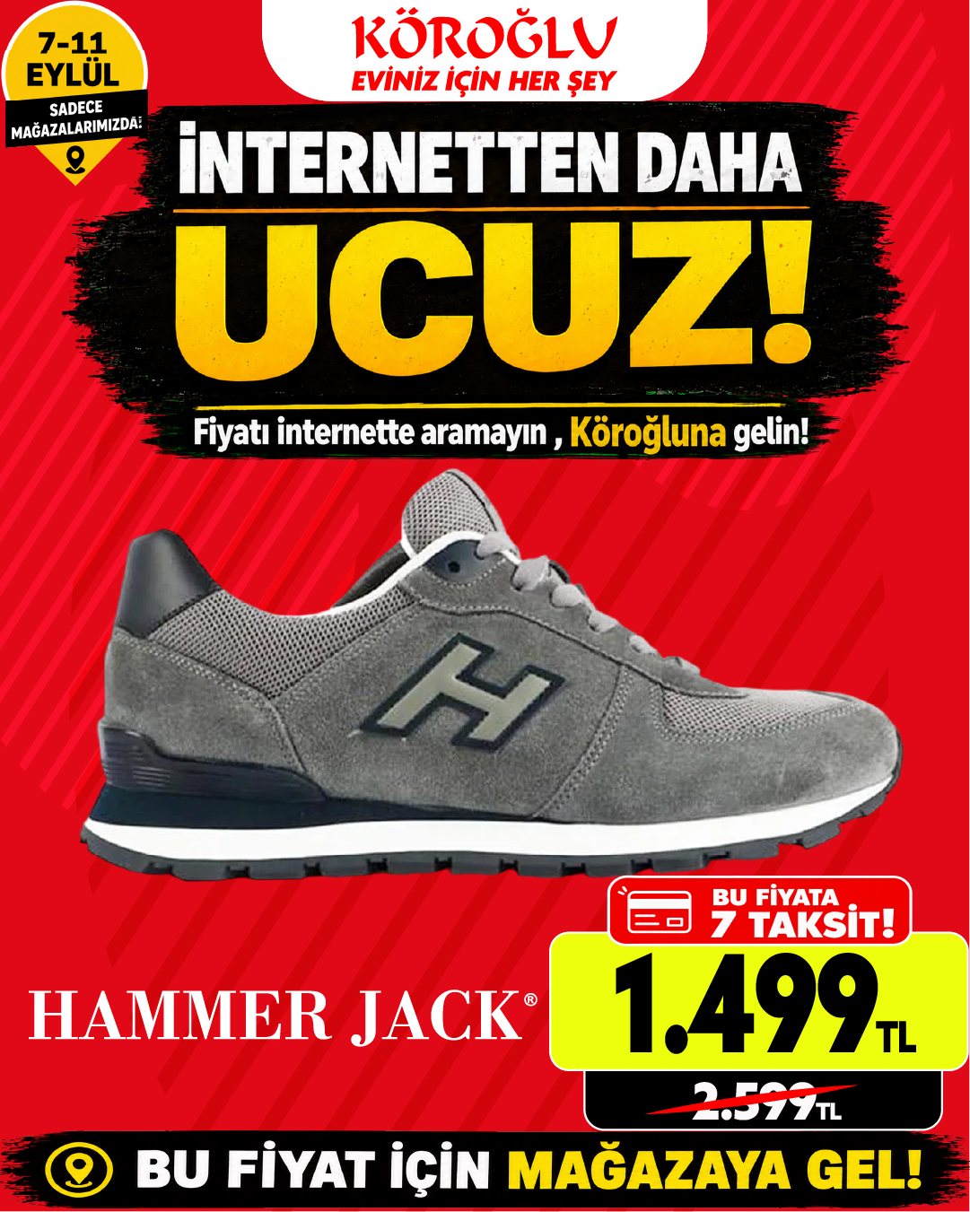 Hammer Jack Gri Spor Ayakkabı