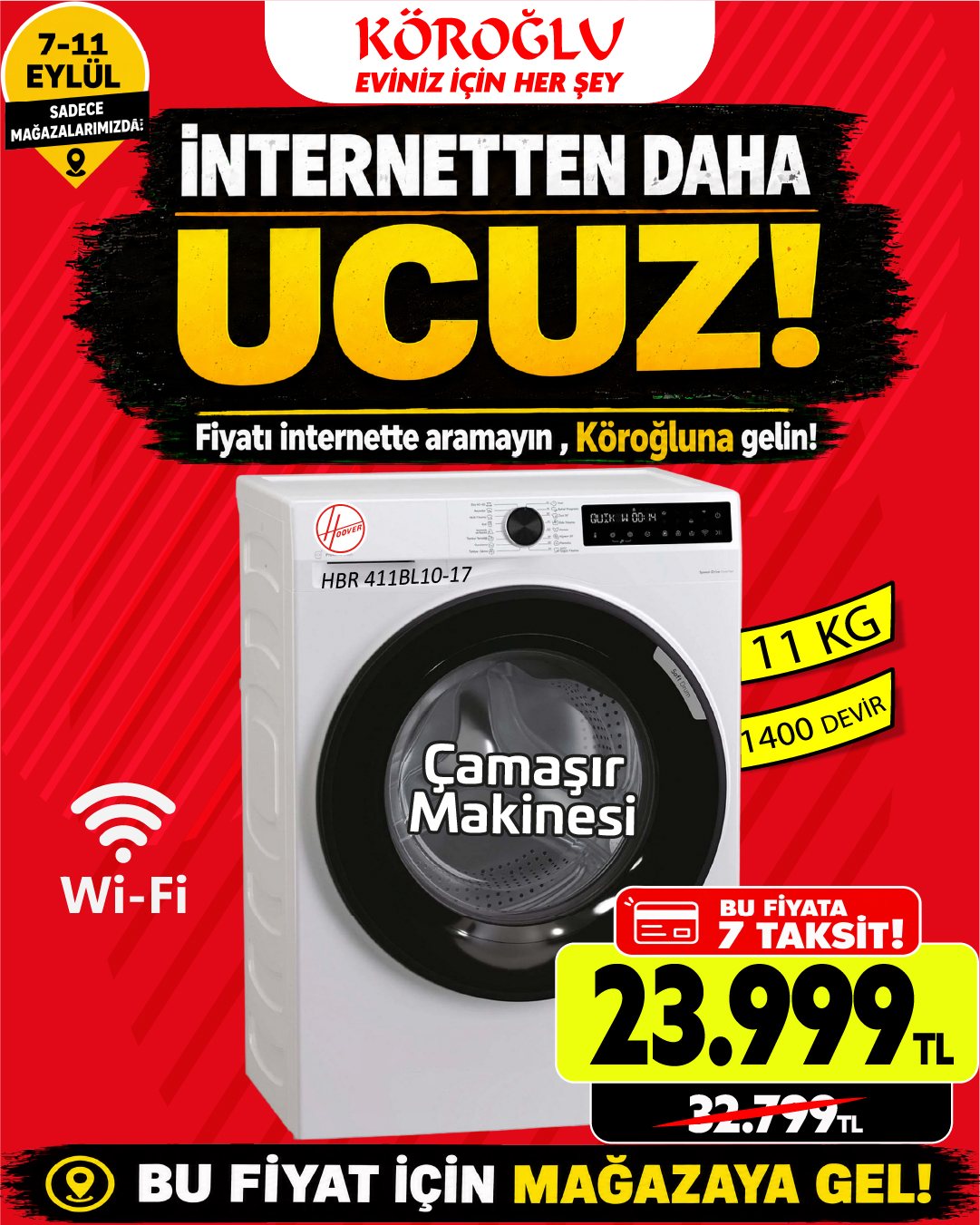 Hoover 11 Kg Çamaşır Makinesi