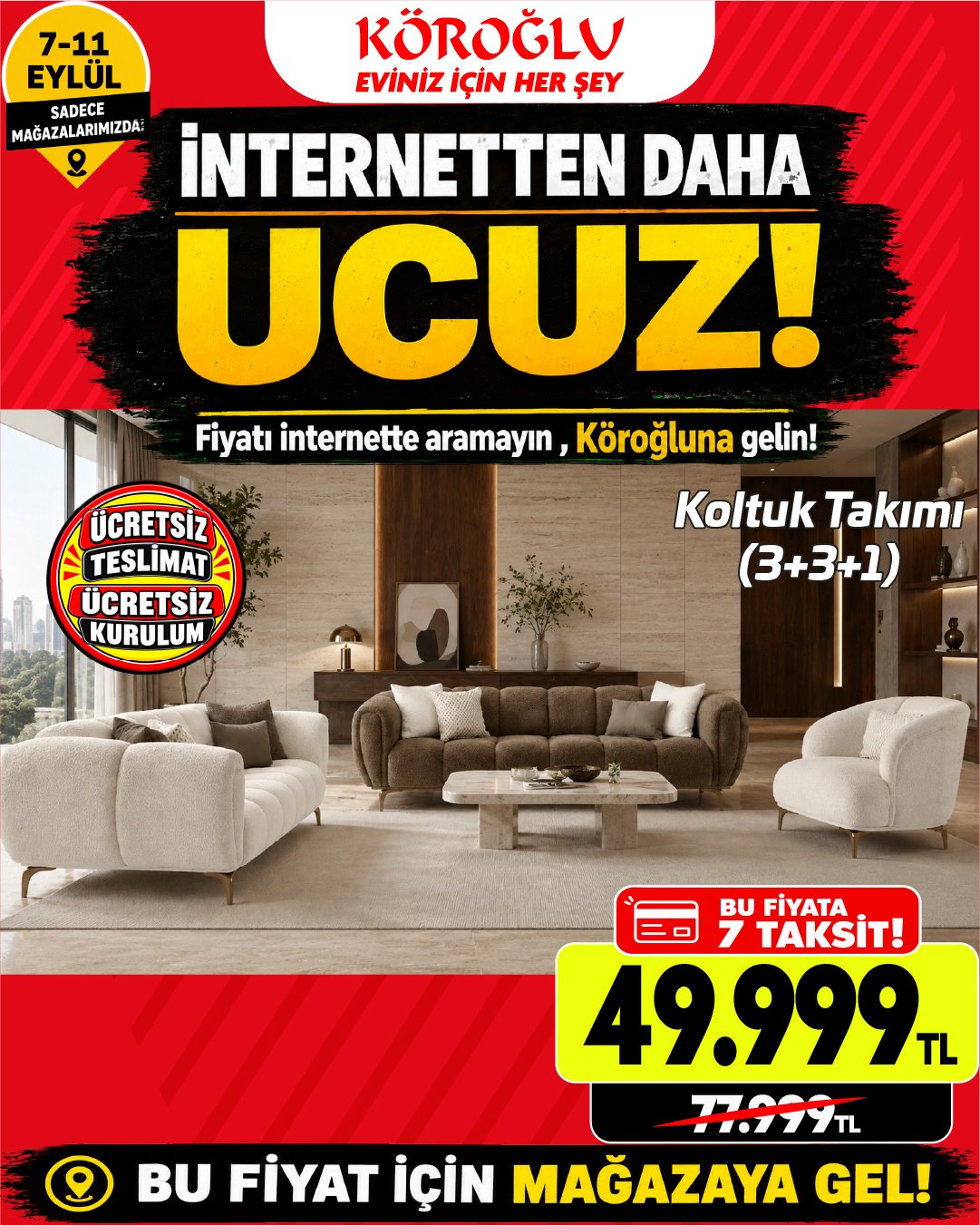 Koltuk Takımı 3+3+1 Model 3