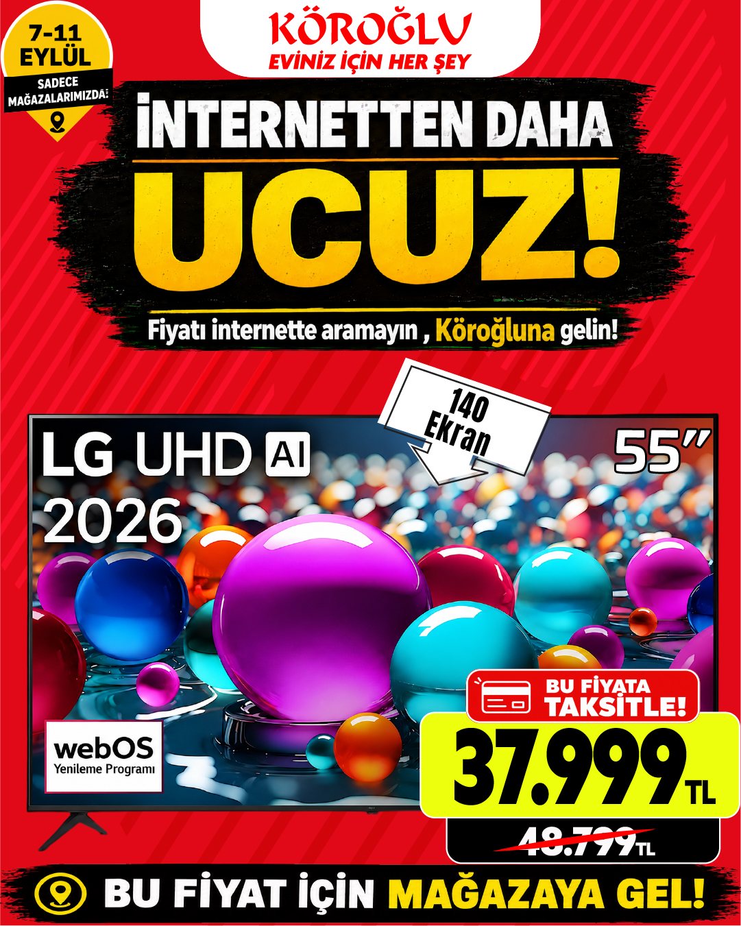LG 55 İnç UHD AI webOS TV