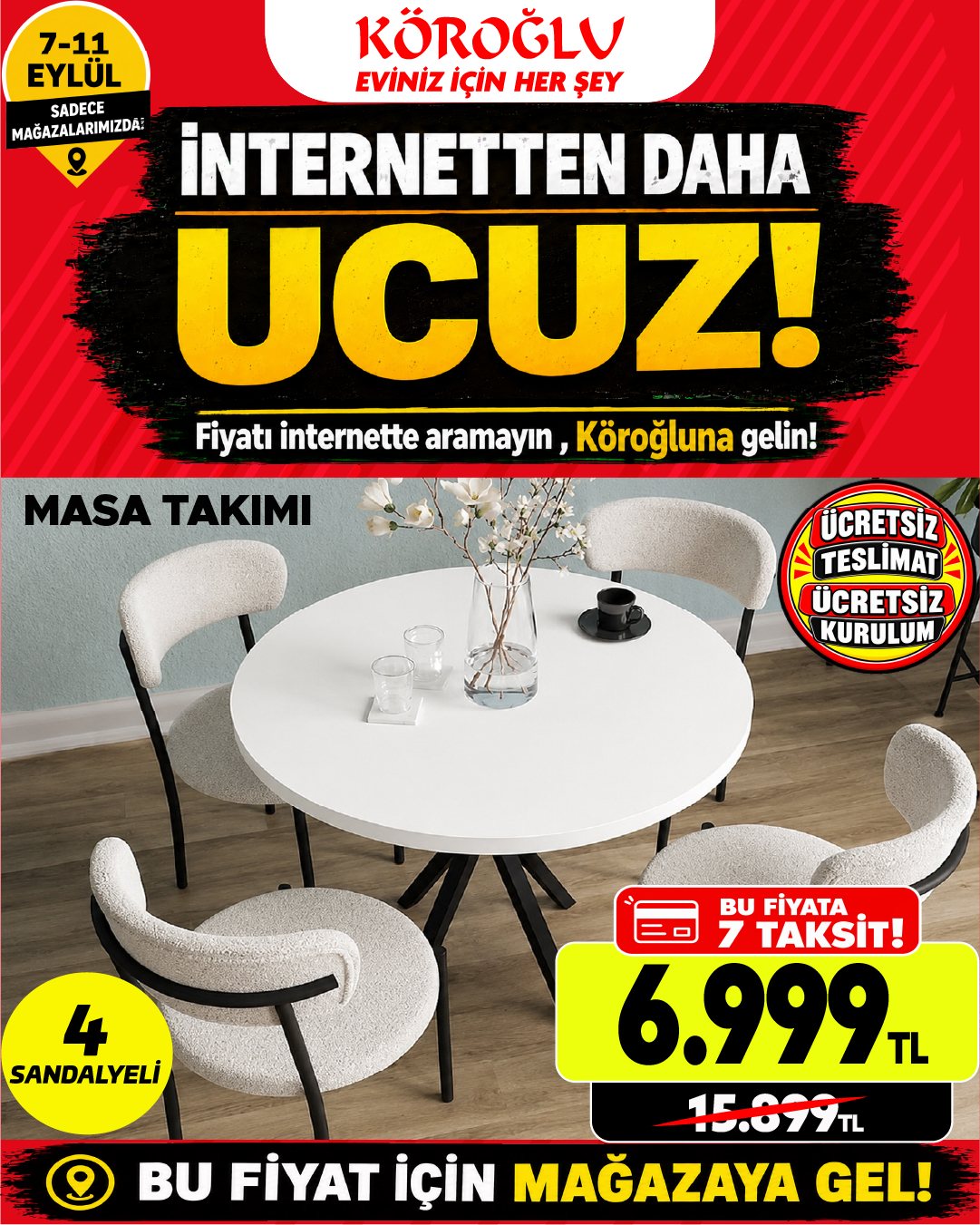 Masa Takımı 4 Sandalyeli