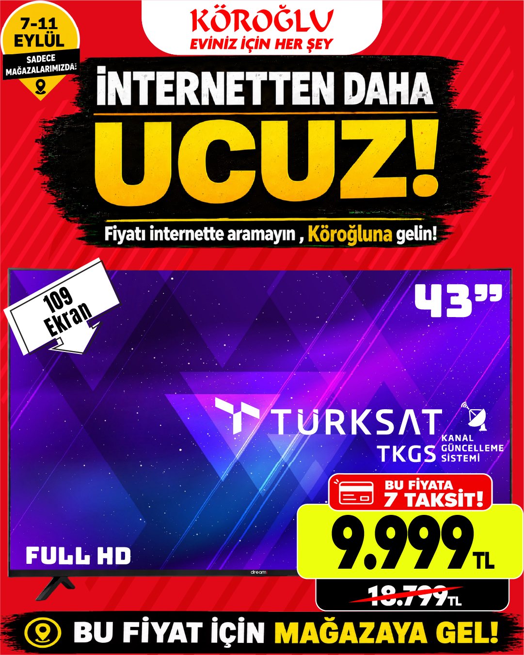 Türksat 43 İnç Full HD TV