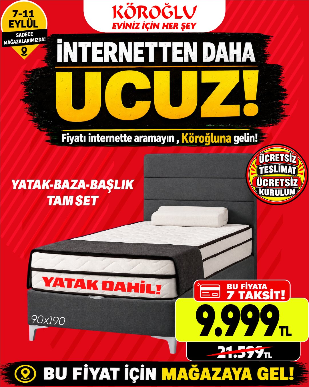 Yatak Baza Başlık Seti 90x190 Main image