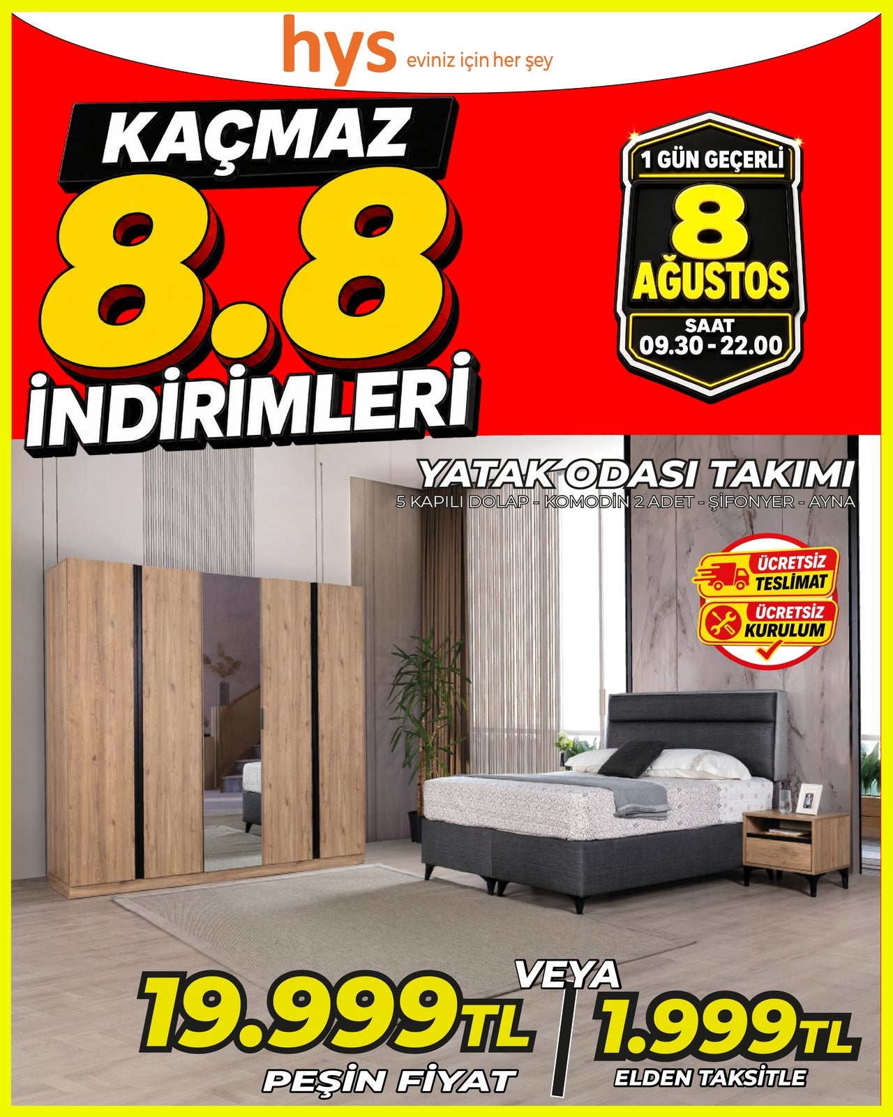5 Kapaklı Yatak Odası Takımı