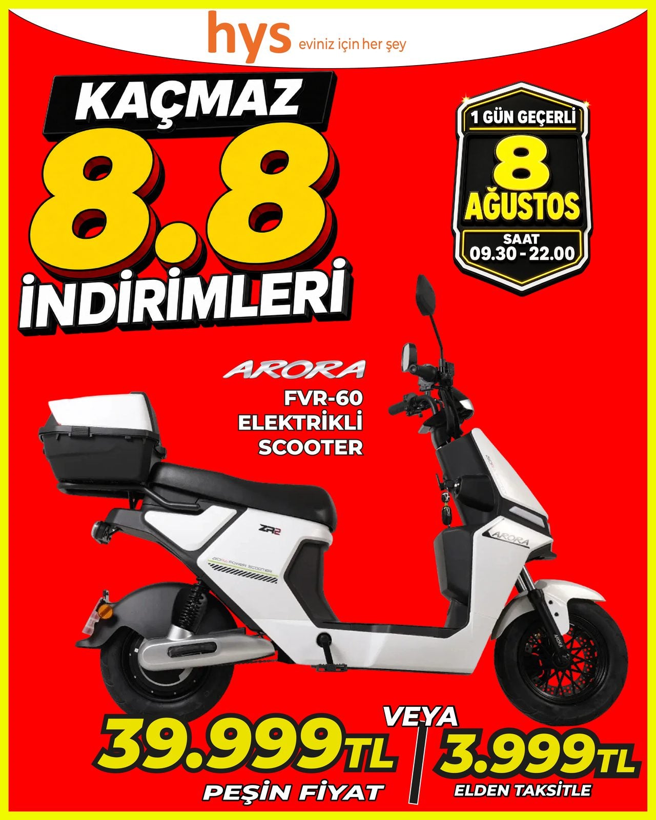 Arora FVR-60 Elektrikli Scooter