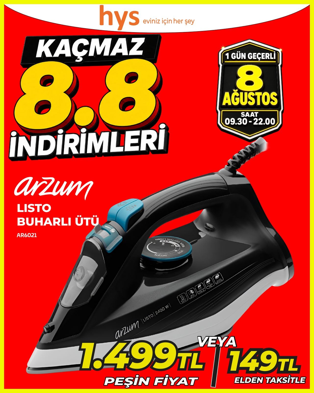 Arzum Listo Buharlı Ütü Main image