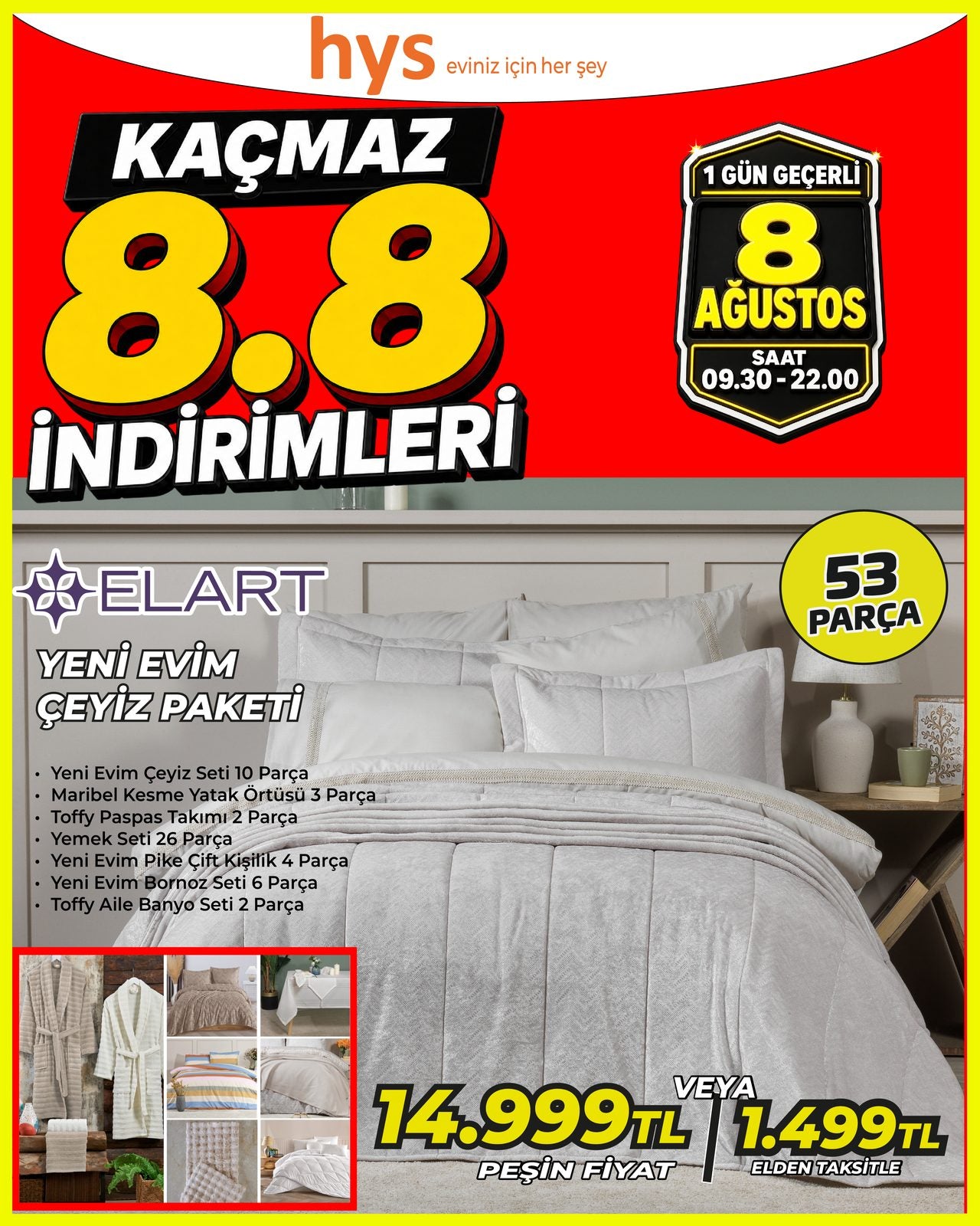 Elart Yeni Evim Çeyiz Paketi 53 Parça
