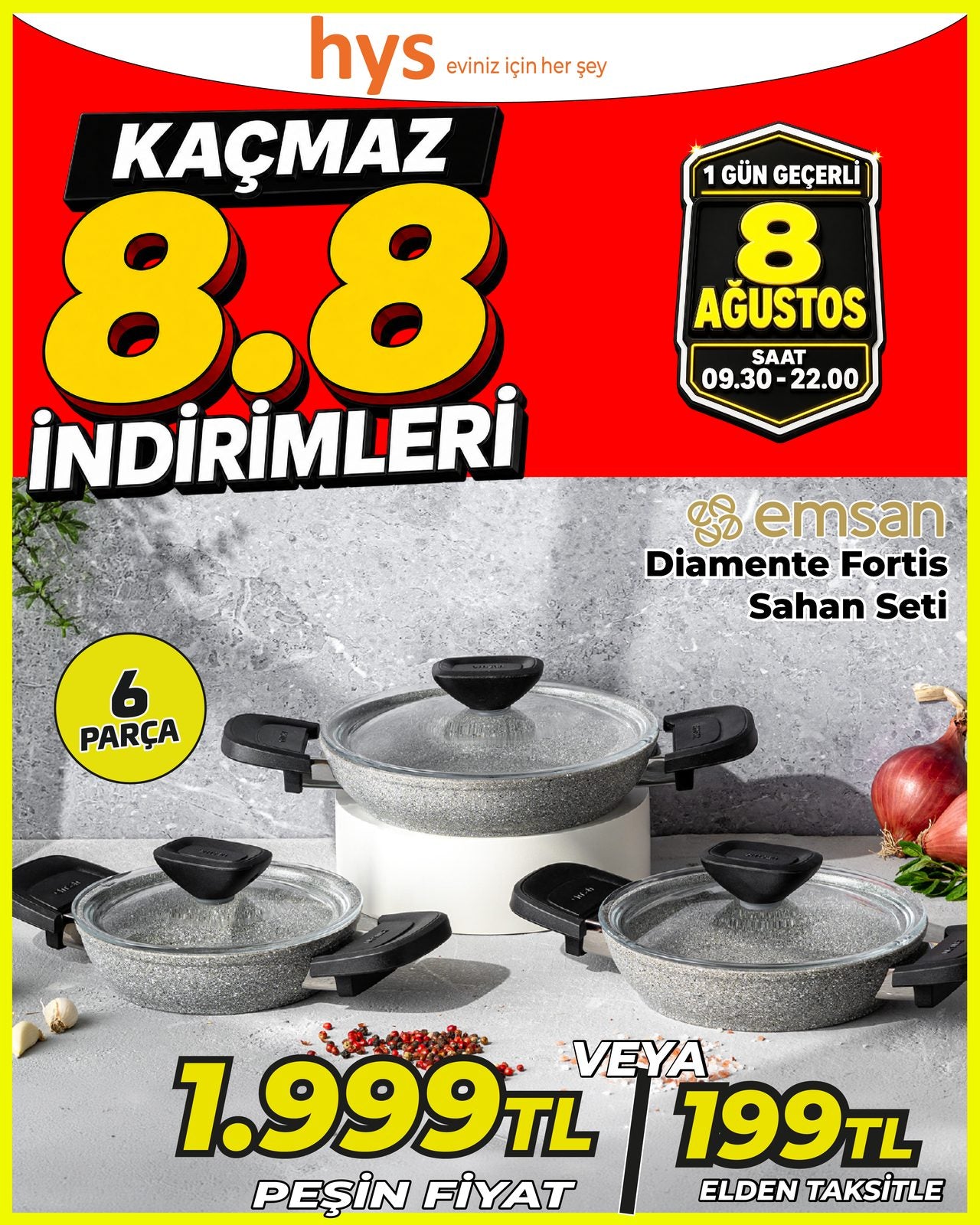 Emsan Diamente Fortis Sahan Seti 6 Parça