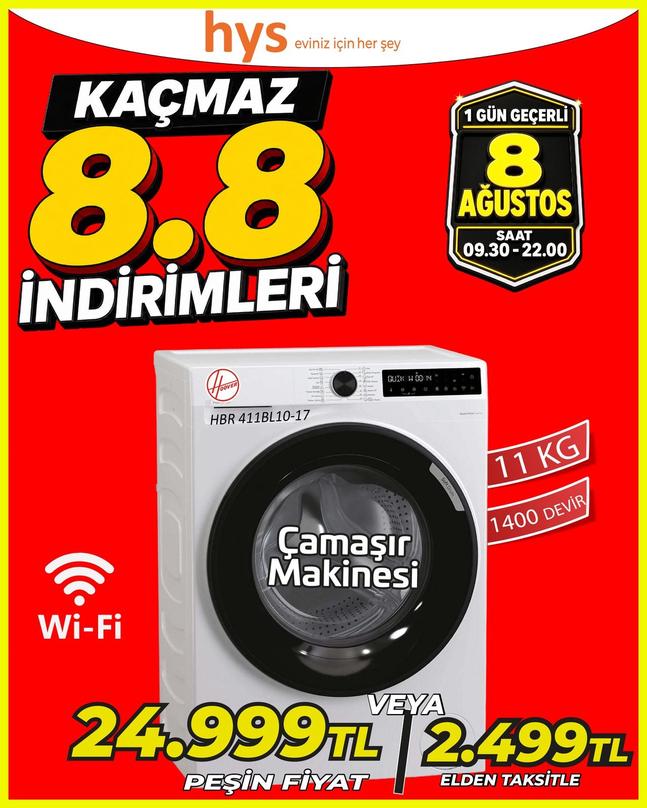 Hoover 11 Kg Çamaşır Makinesi