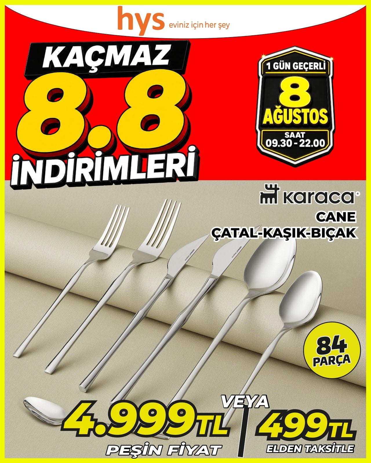 Karaca Cane Çatal Kaşık Bıçak Takımı 84 Parça