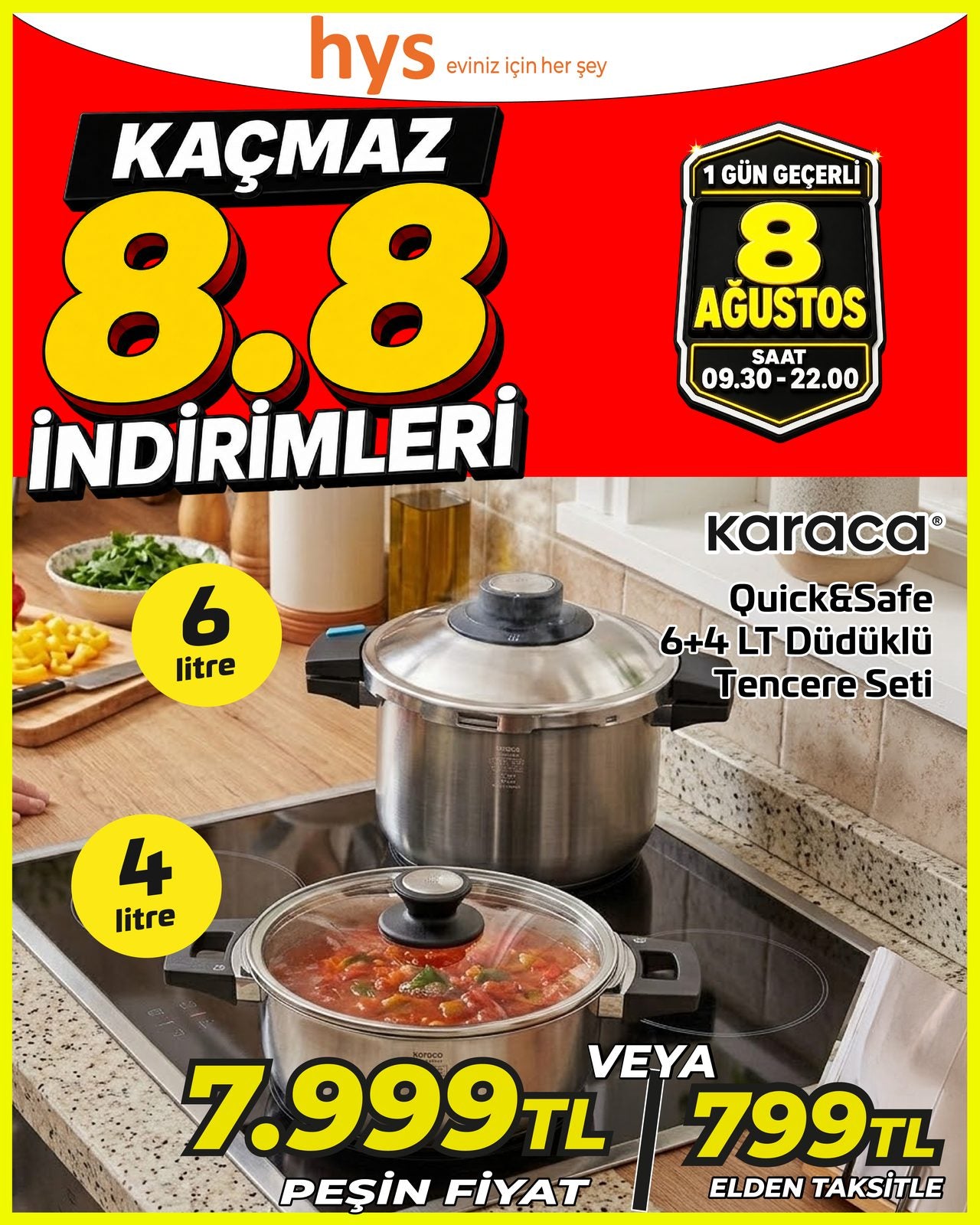 Karaca Quick Safe 6+4 Lt Düdüklü Tencere Seti Main image