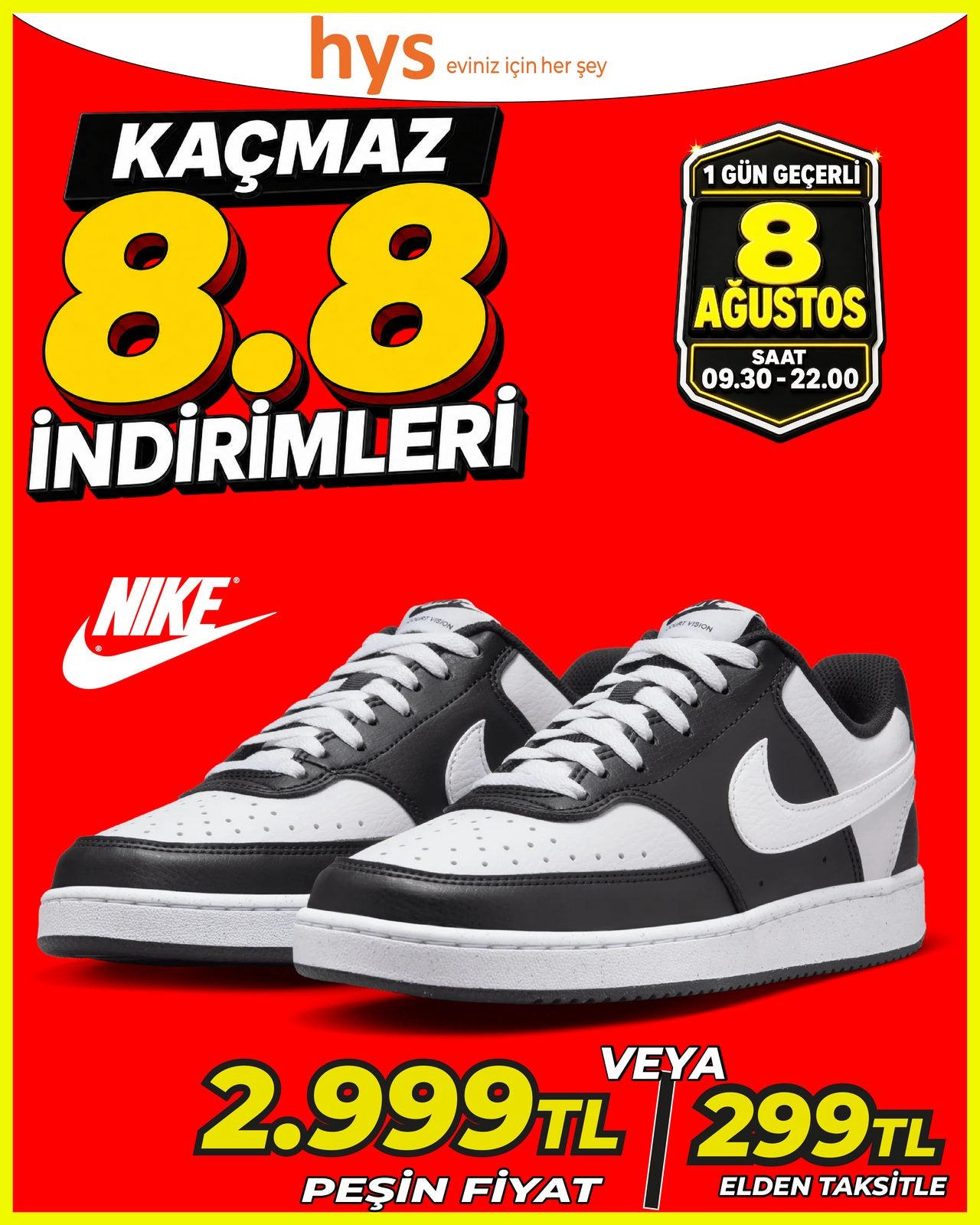 Nike Siyah Beyaz Spor Ayakkabı