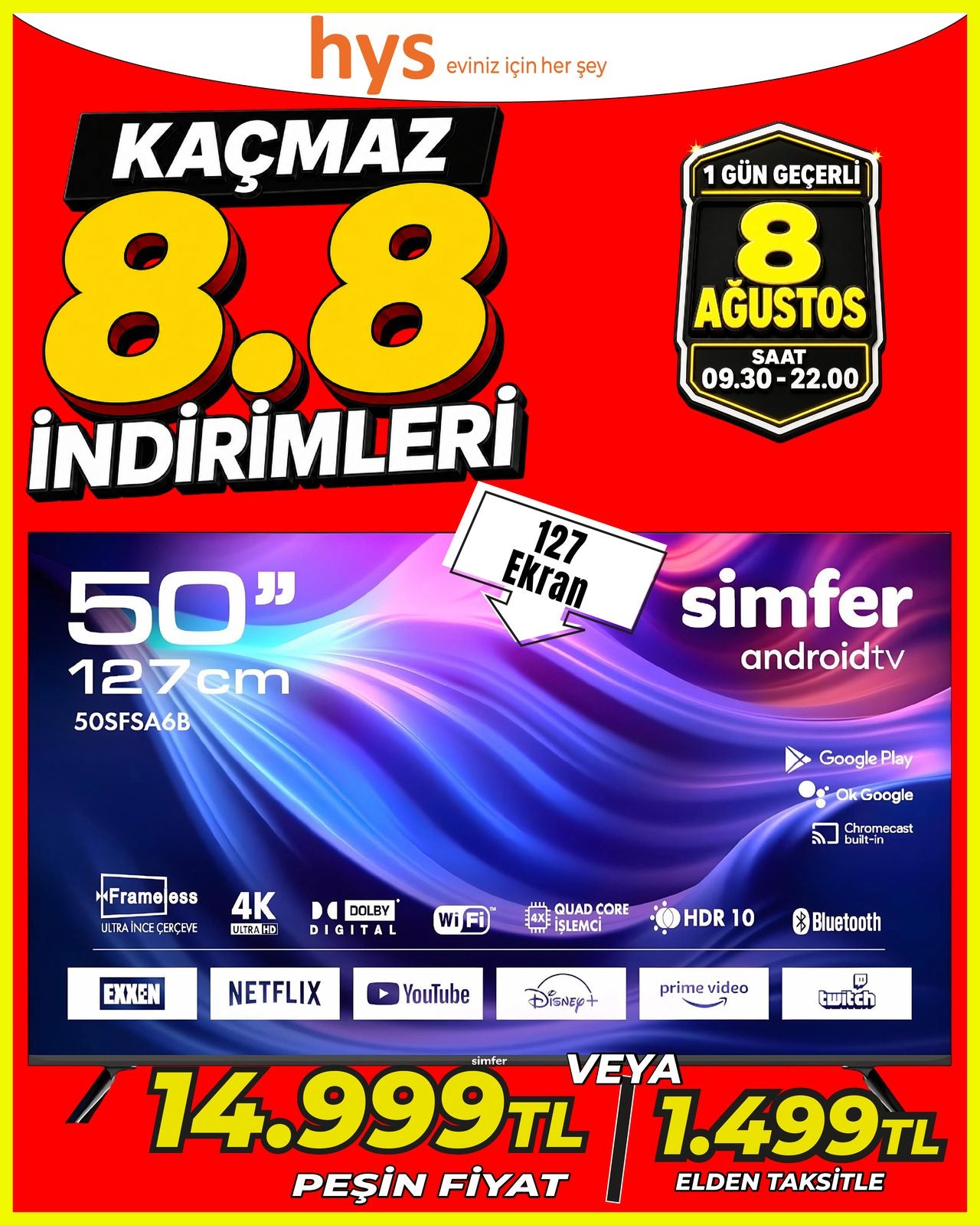 Simfer 50 İnç Android TV