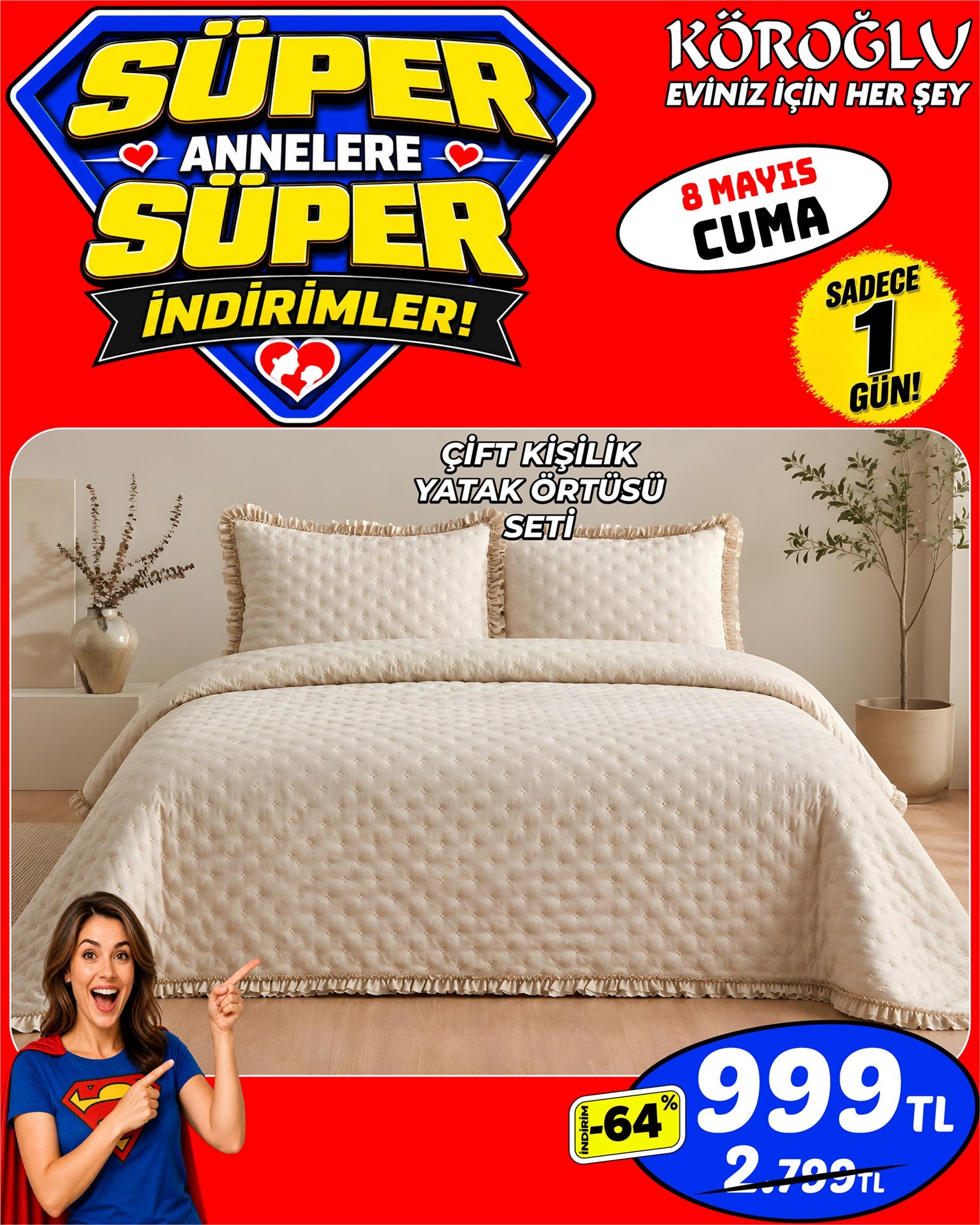 Çift Kişilik Yatak Örtüsü Seti Main image