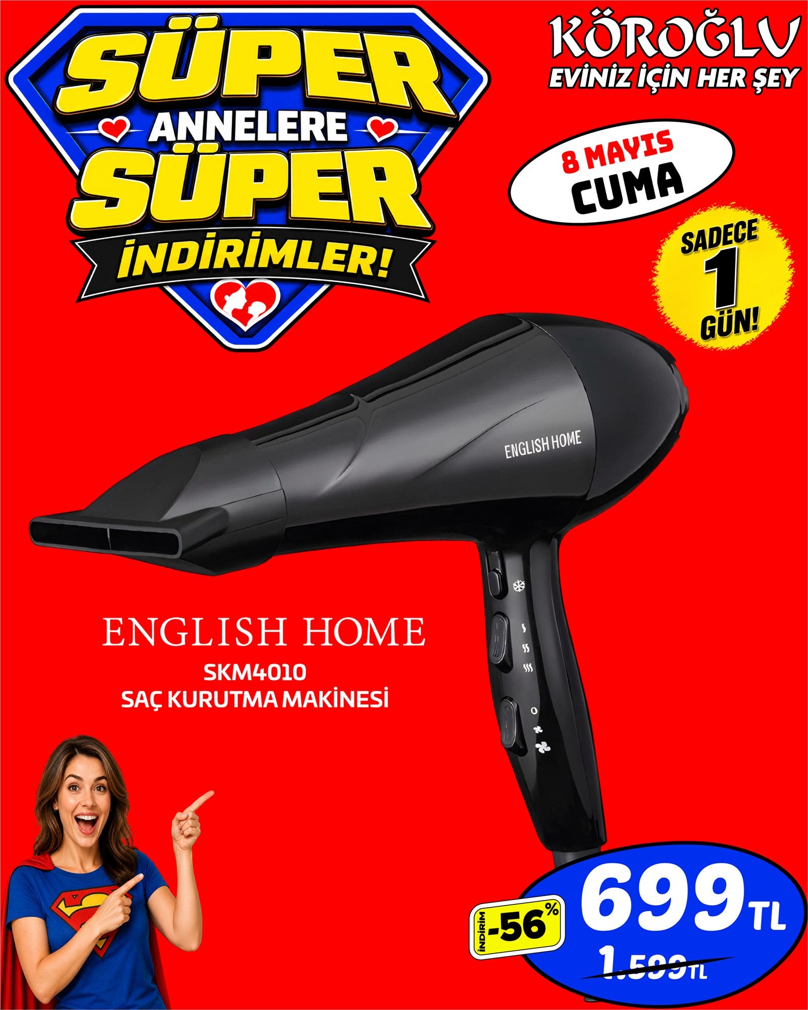 English Home Saç Kurutma Makinesi
