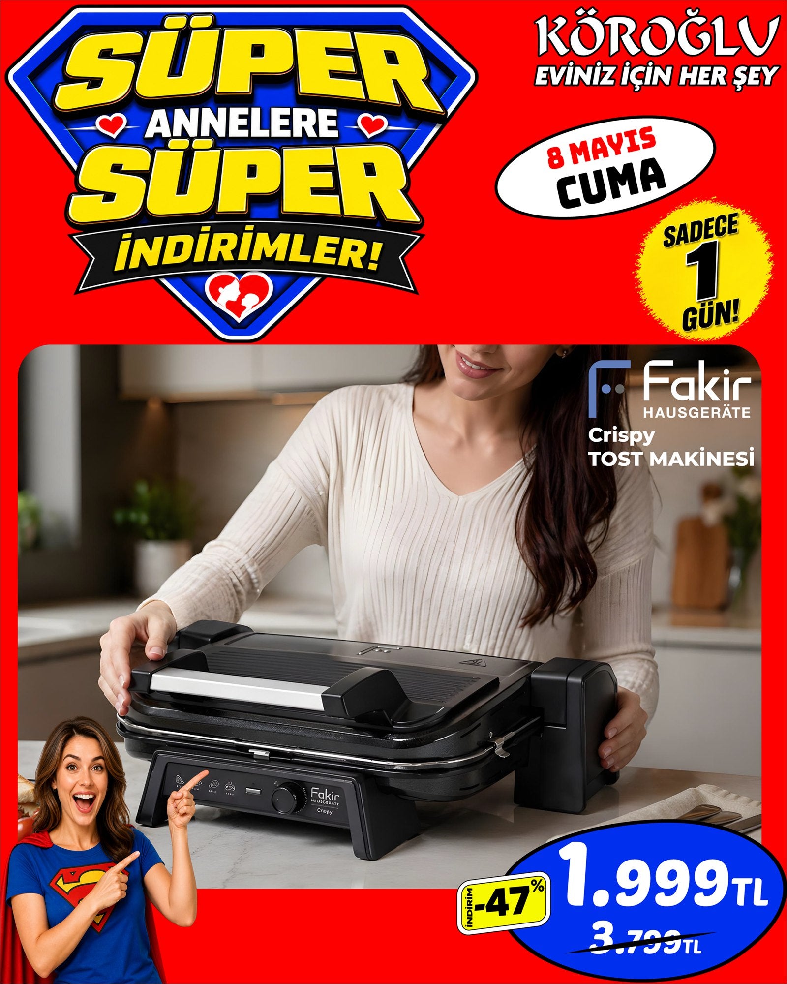 Fakir Crispy Tost Makinesi Main image