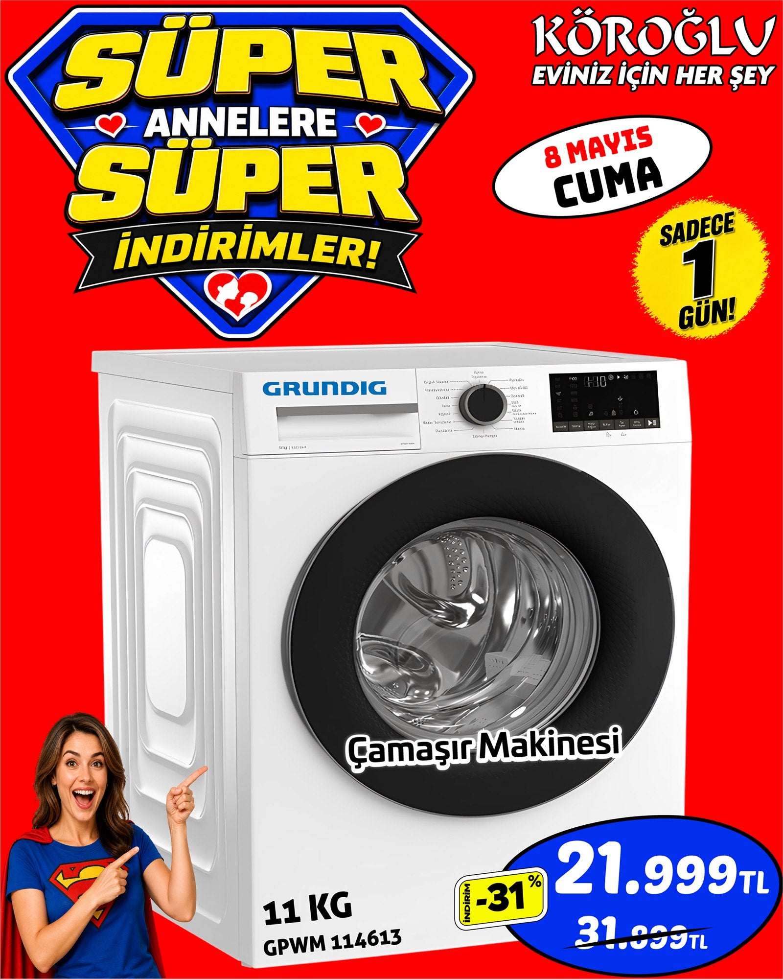 Grundig 11 Kg Çamaşır Makinesi