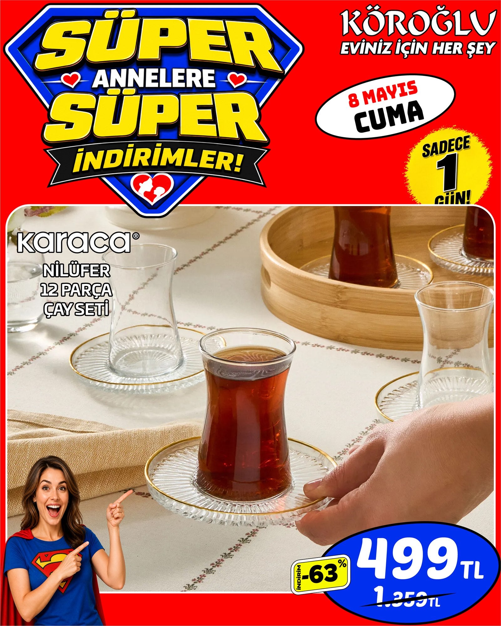 Karaca Nilüfer 12 Parça Çay Seti Main image