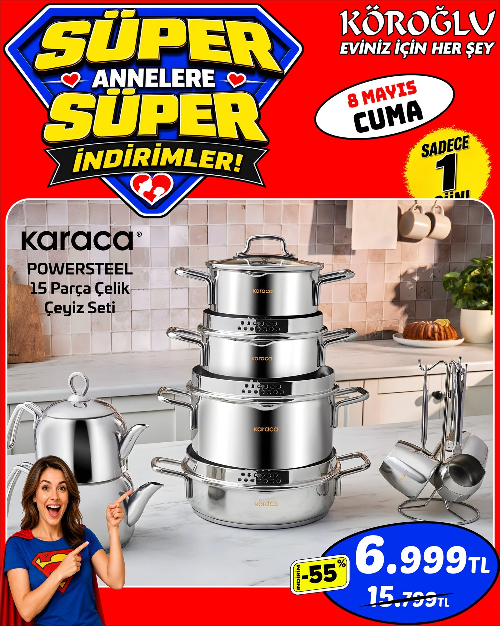 Karaca Powersteel 15 Parça Çelik Çeyiz Seti Main image