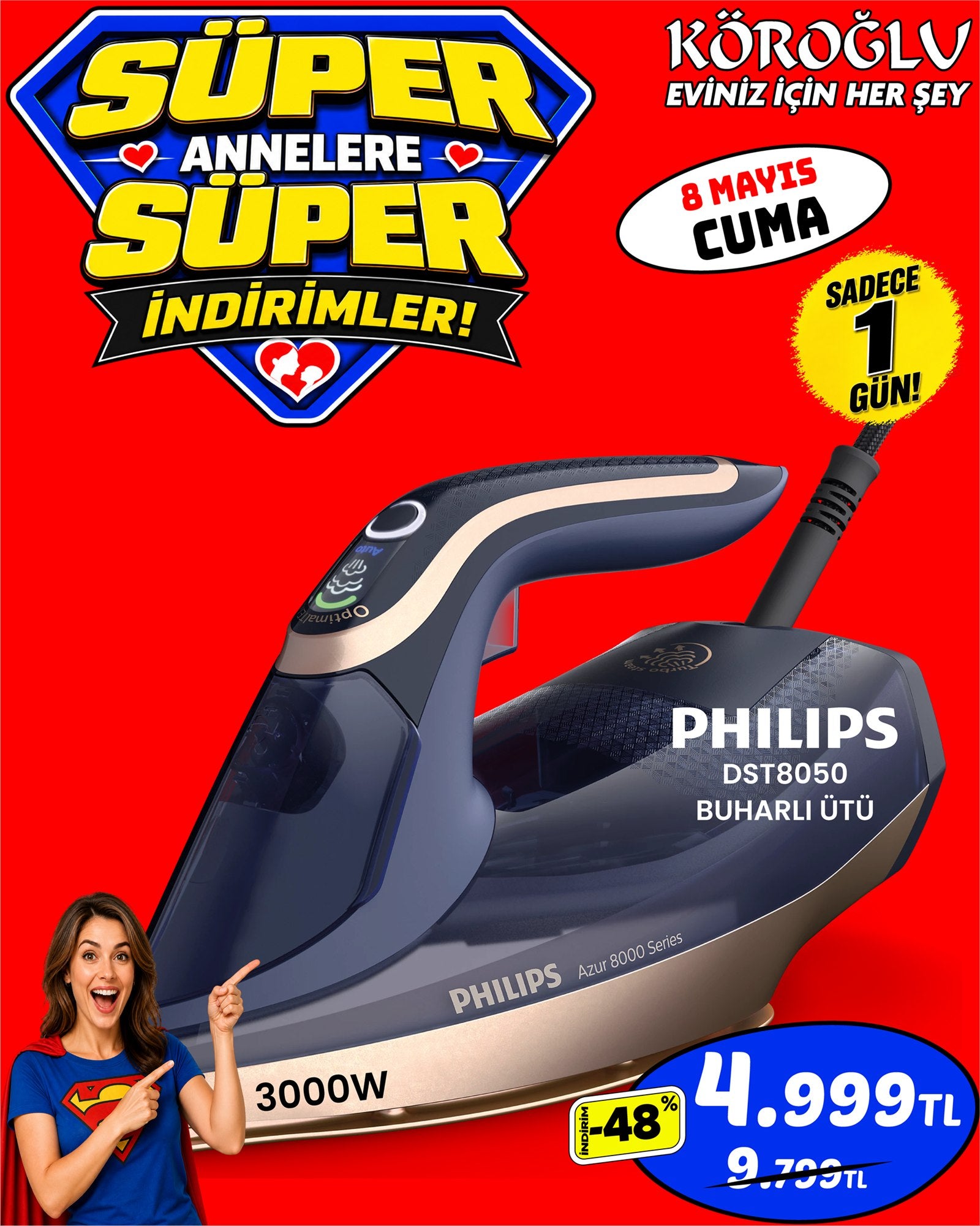 Philips DST3050 Buharlı Ütü