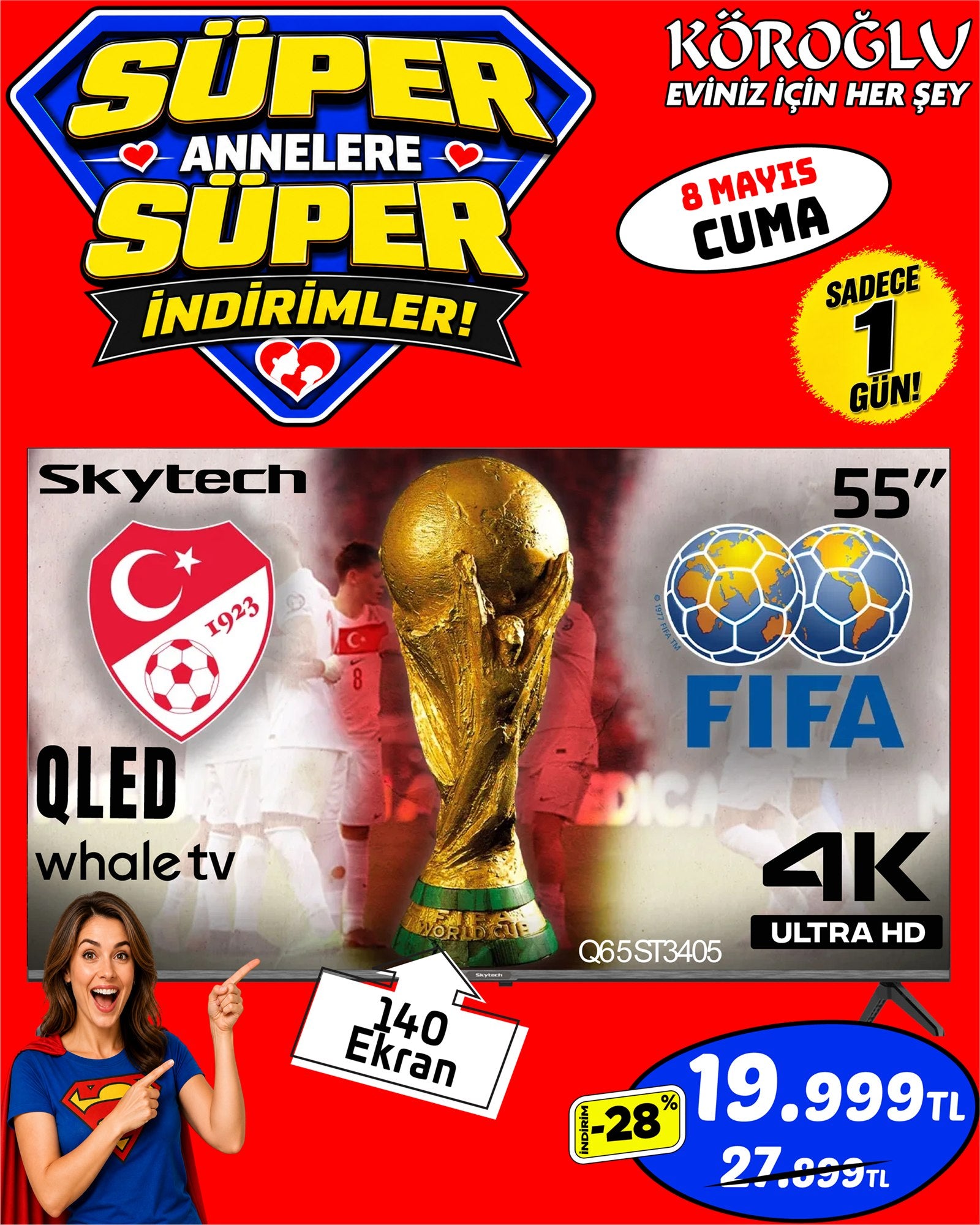 Skytech Q65ST3405 55" QLED 4K Ultra HD TV Main image