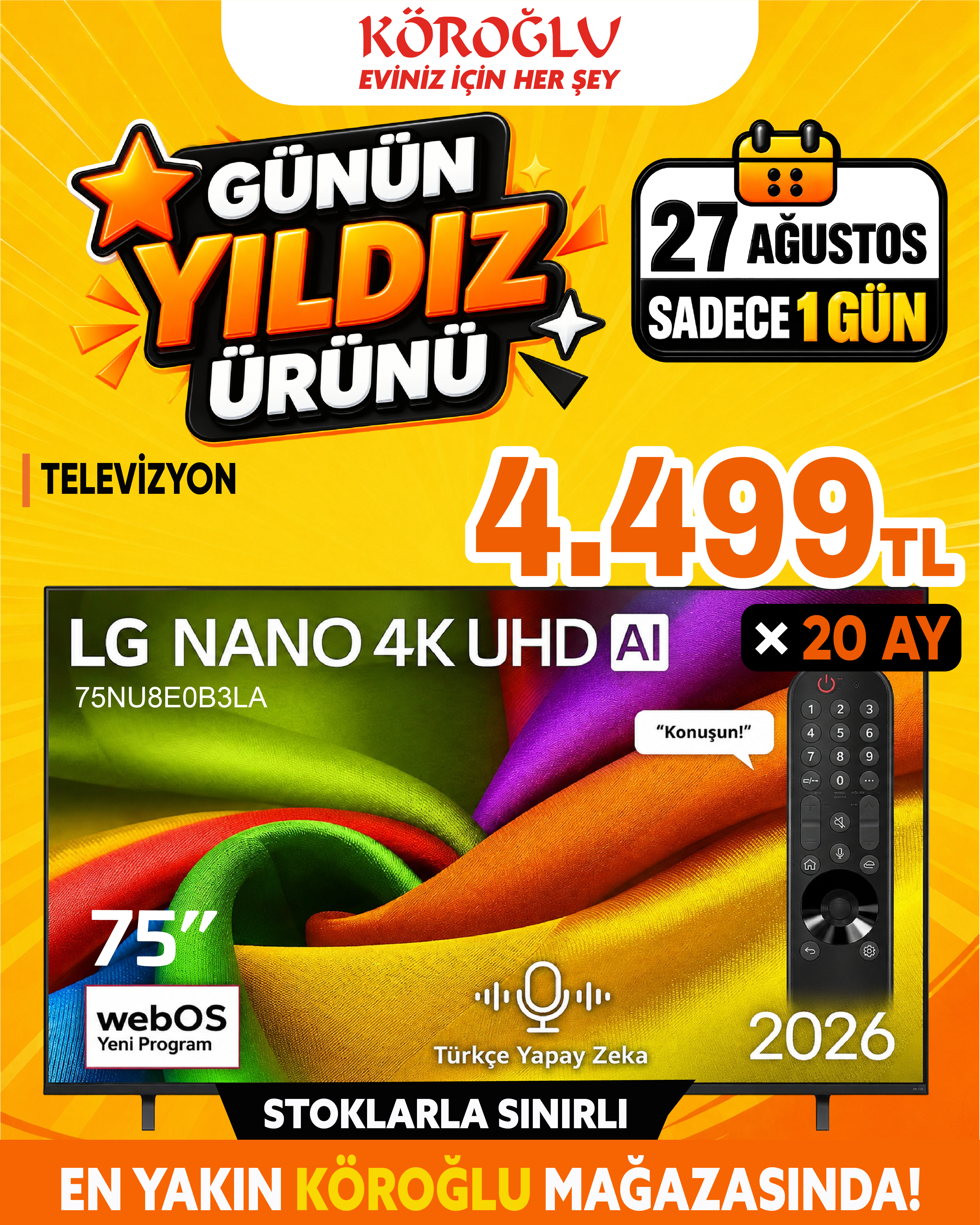 LG 75 İnç Nano 4K UHD TV Main image