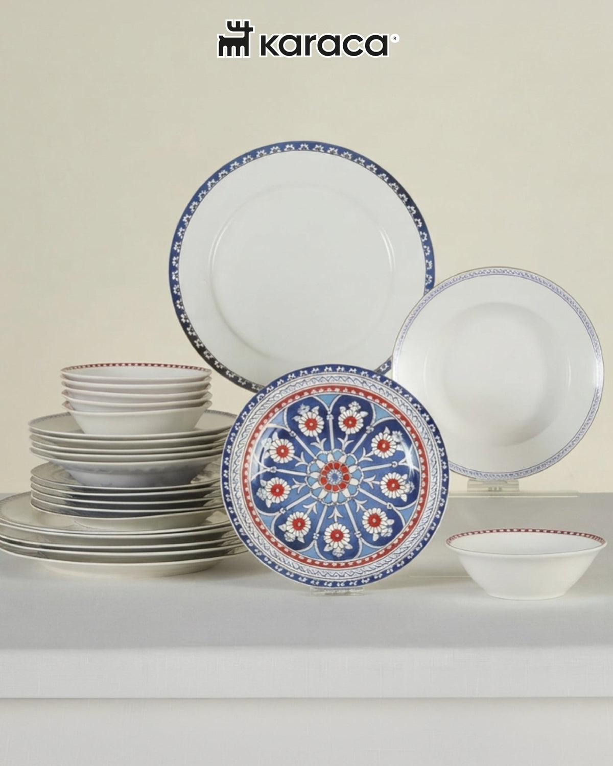 Karaca 24 Parça Elegance Bone Ancient Yemek Takımı 6 Kişilik Ürün ana görseli