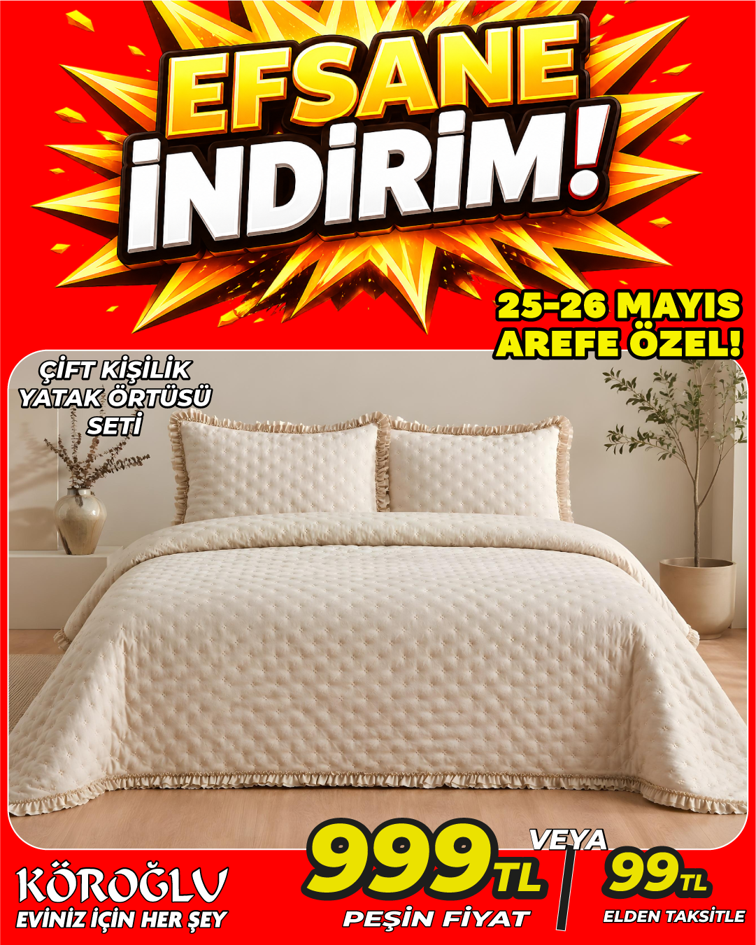 Çift Kişilik Yatak Örtüsü Seti