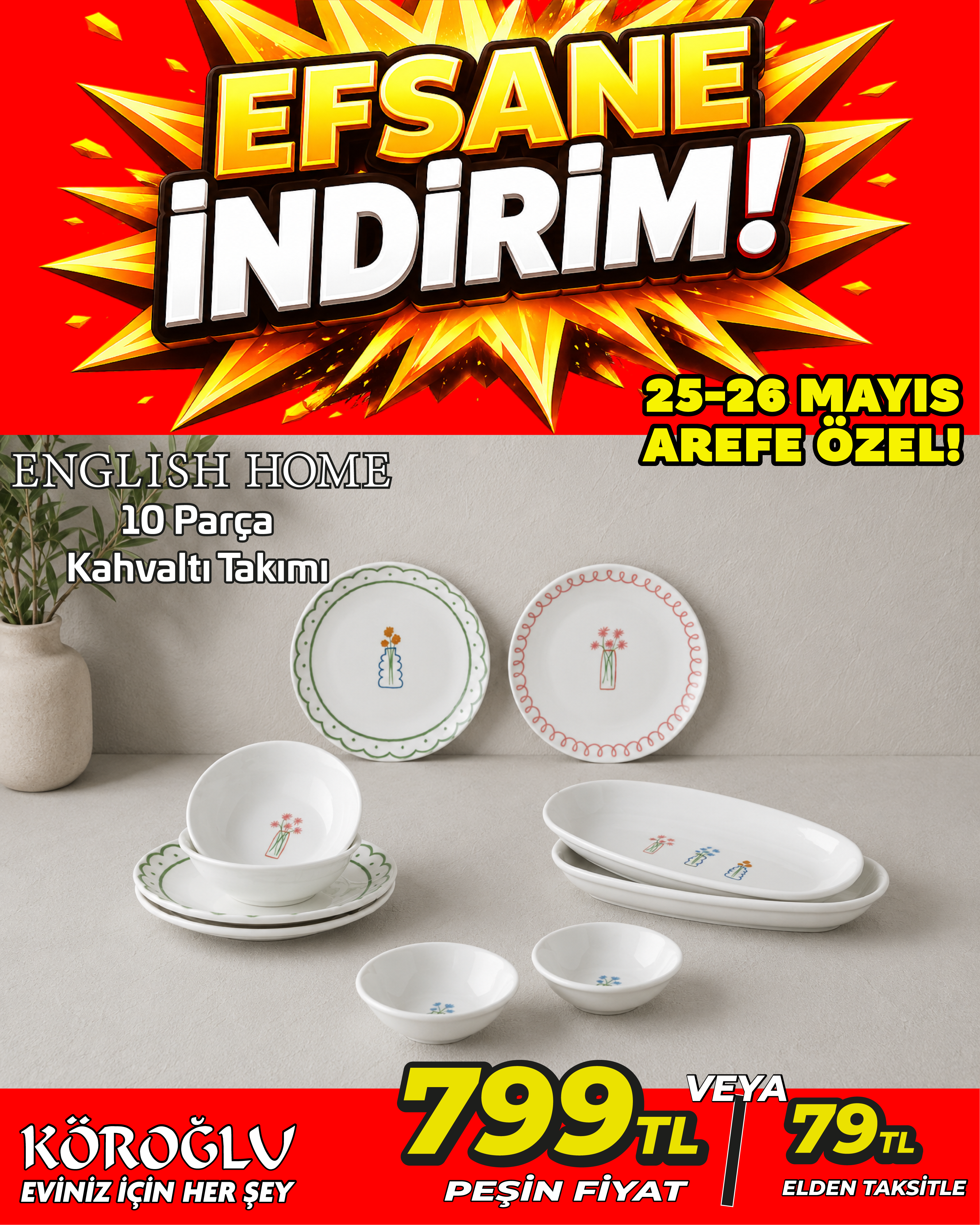 English Home 10 Parça Kahvaltı Takımı Main image