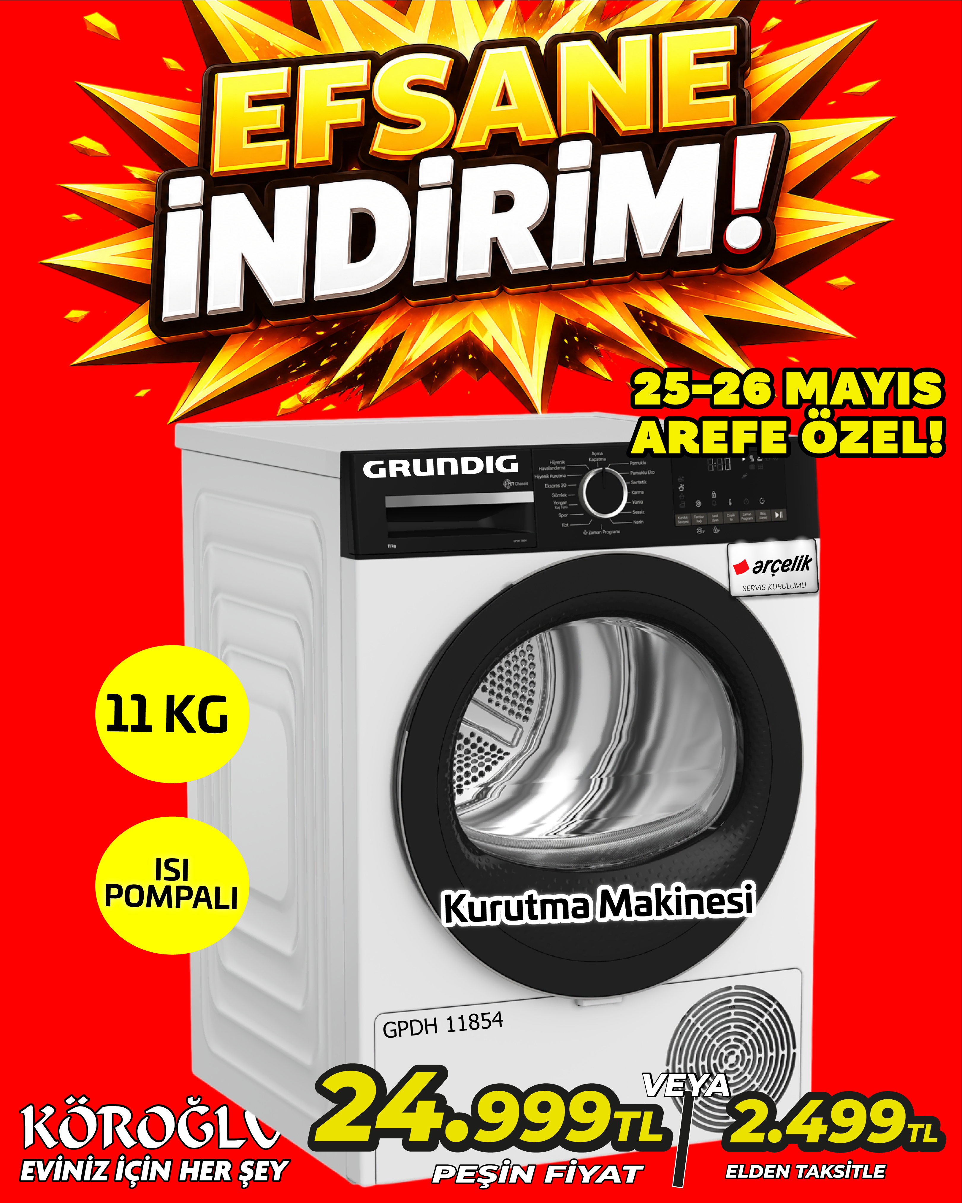 Grundig 11 Kg Kurutma Makinesi
