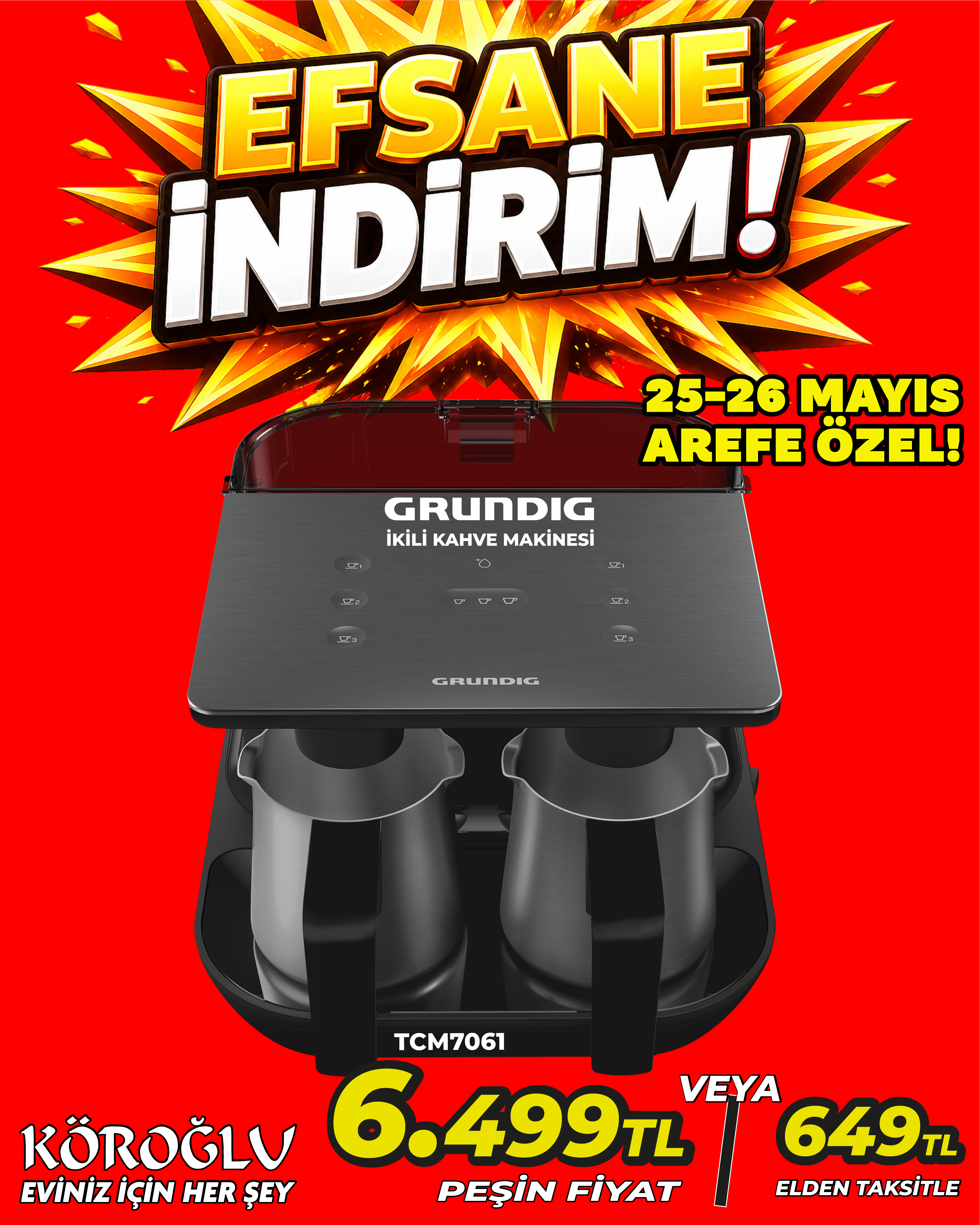 Grundig İkili Kahve Makinesi TCM7061 Main image