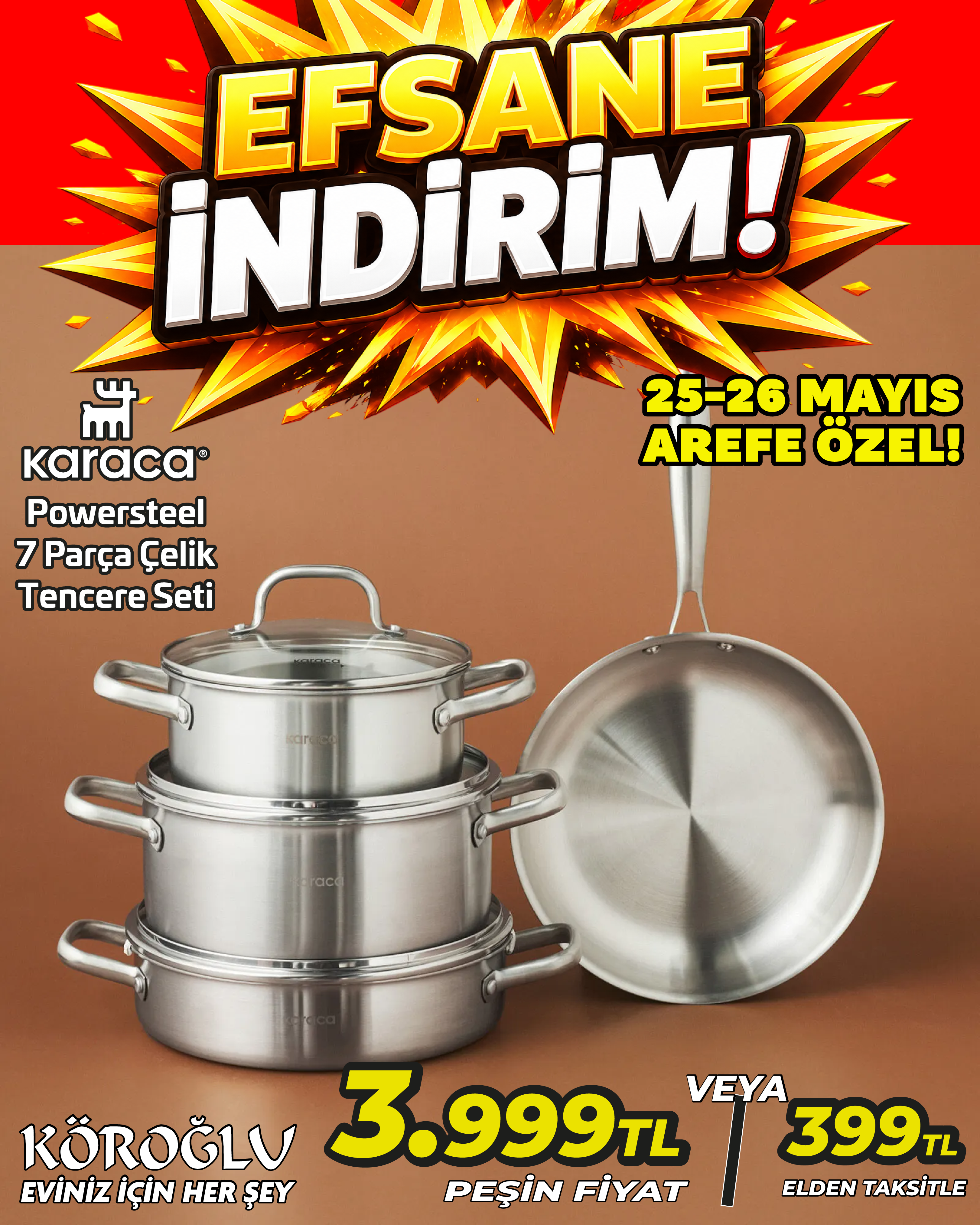 Karaca Powersteel 7 Parça Çelik Tencere Seti Main image