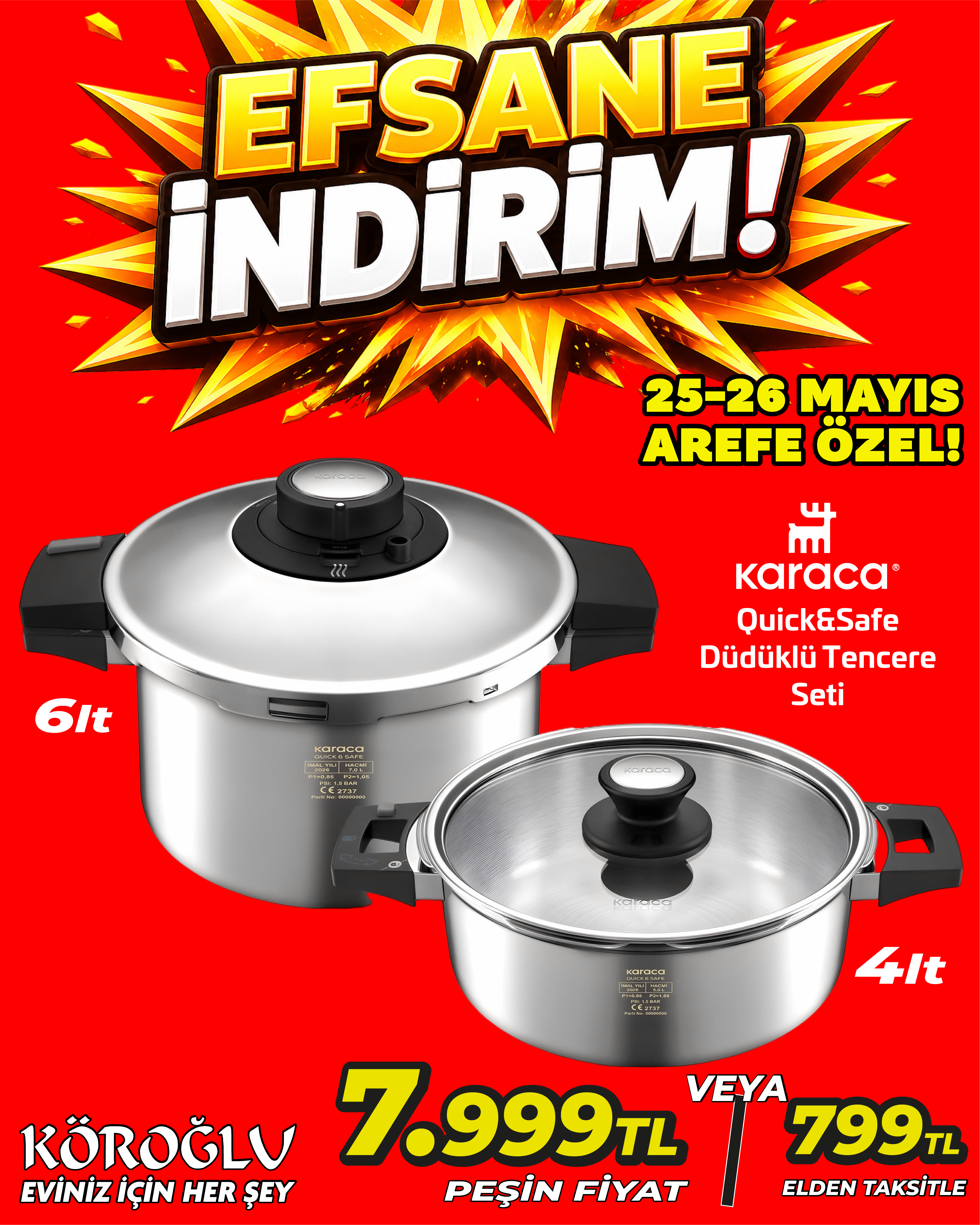 Karaca Quick&Safe Düdüklü Tencere Seti Main image