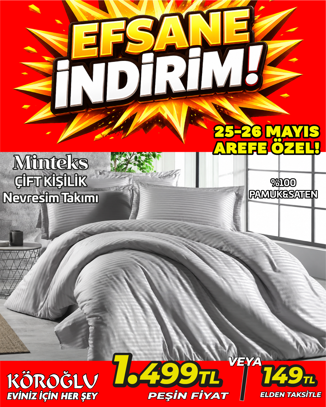 Minteks Çift Kişilik Nevresim Takımı