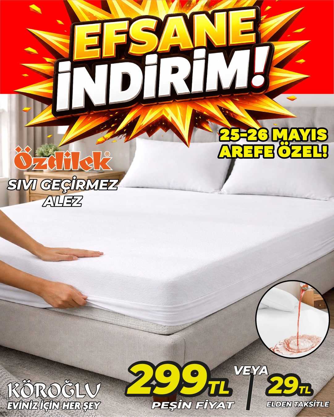 Özdilek Sıvı Geçirmez Alez