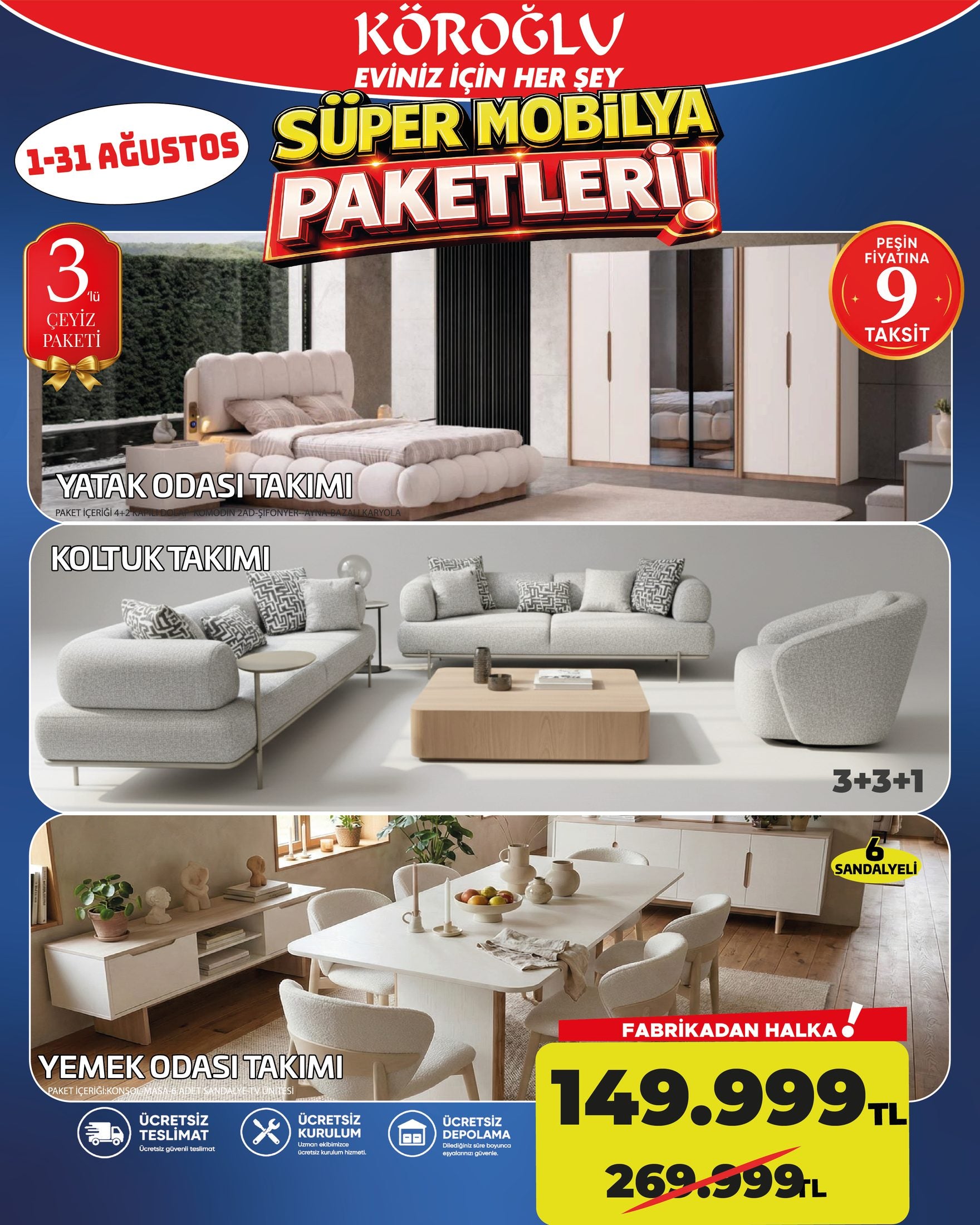 3'lü Çeyiz Paketi Beyaz Main image