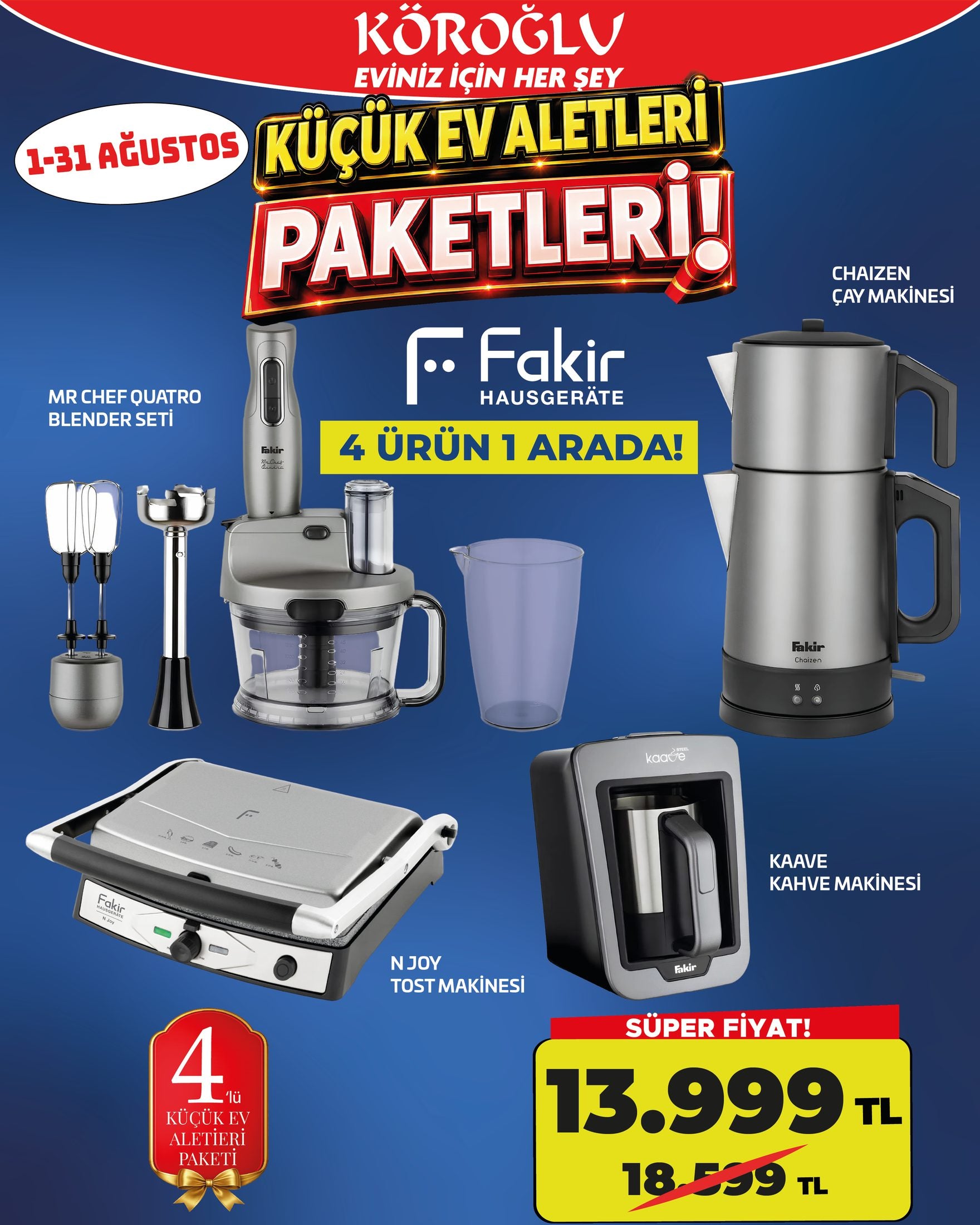 Fakir 4'lü Küçük Ev Aletleri Paketi