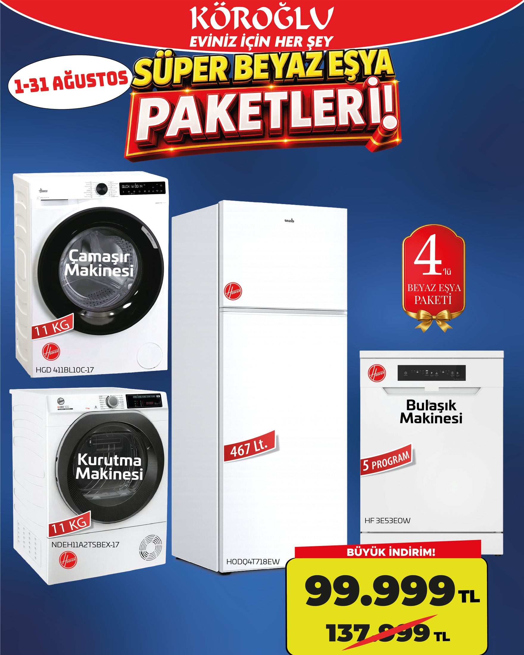 Hoover Beyaz Eşya Paketi Main image