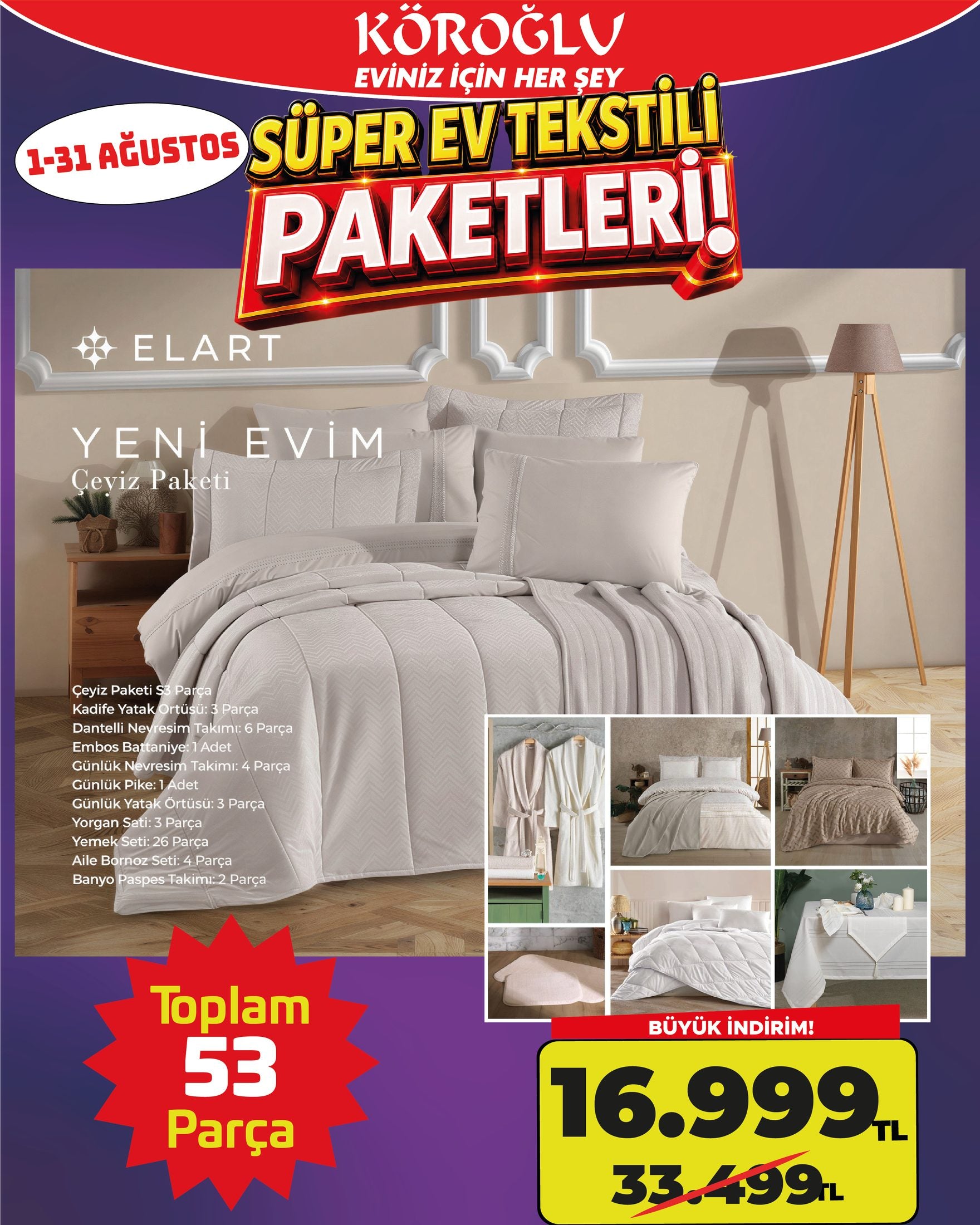 Yeni Evim Çeyiz Paketi 53 Parça Main image