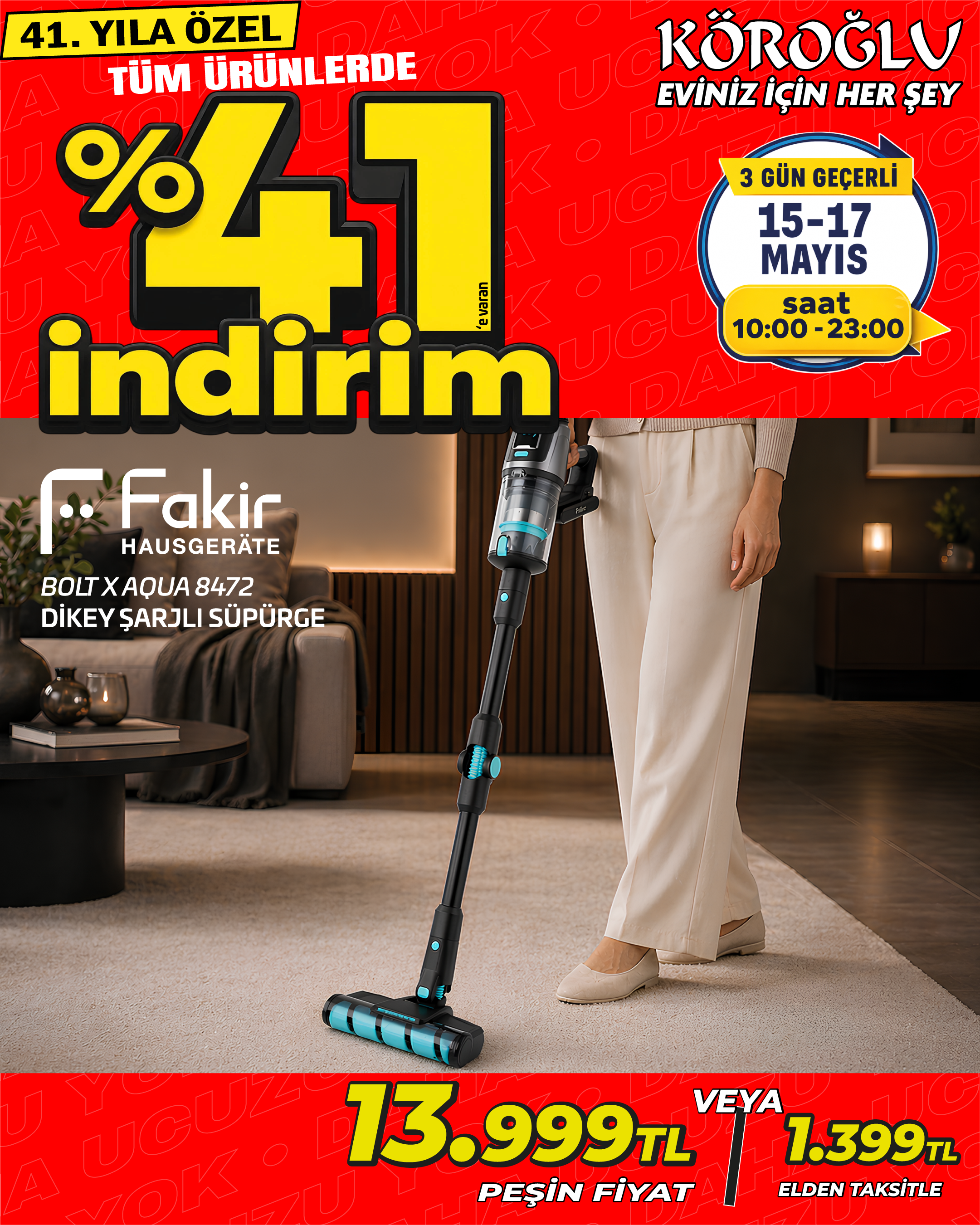 Fakir Bolt X Aqua 8472 Dikey Åarjlı Süpürge Main image