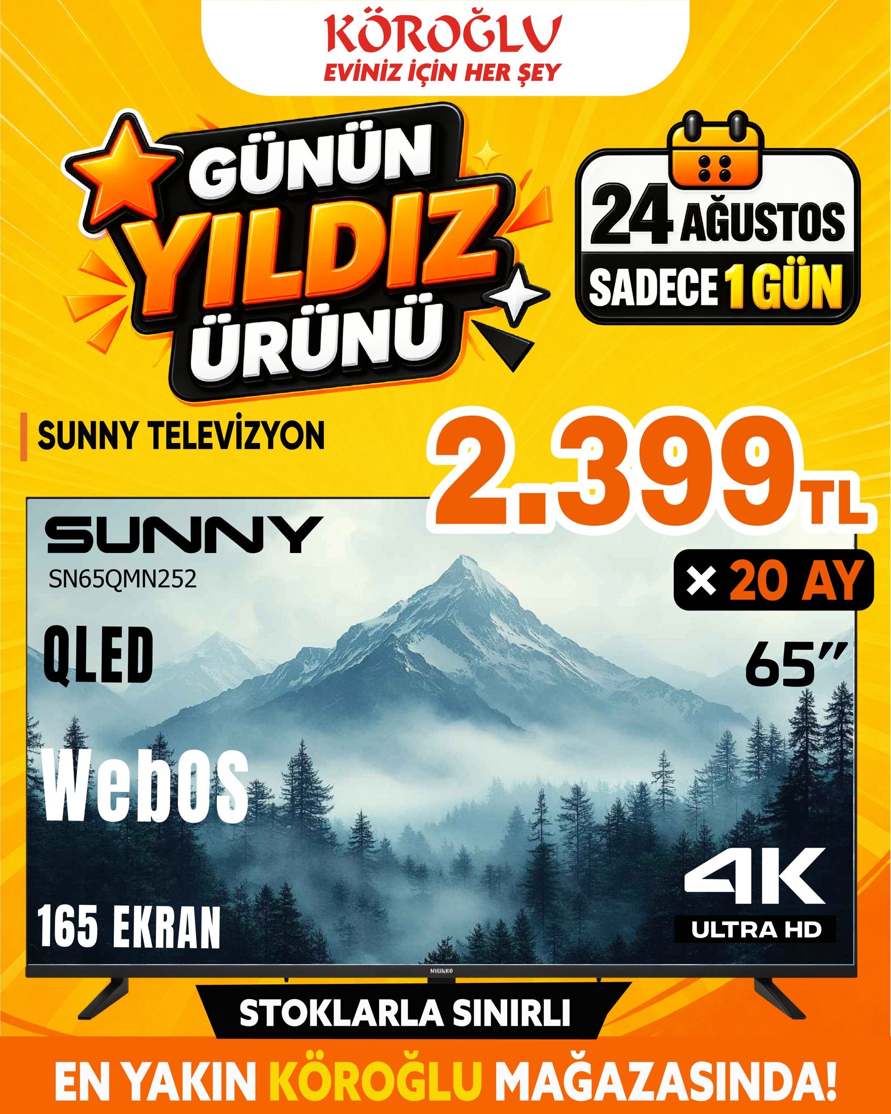 Sunny 65 İnç QLED TV Main image