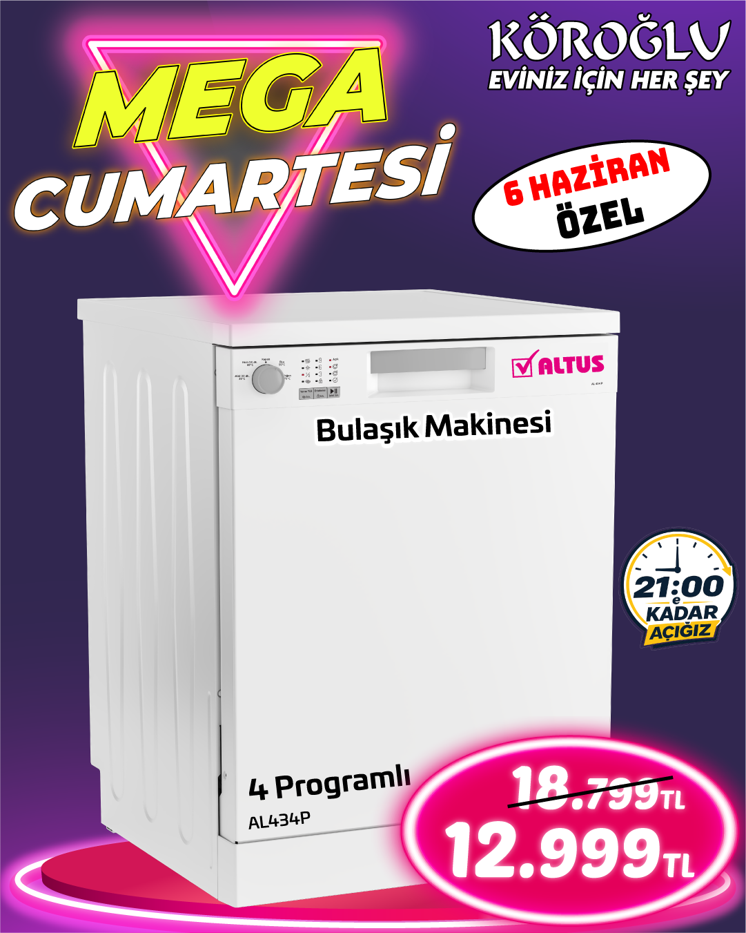 Altus AL434P Bulaşık Makinesi Main image