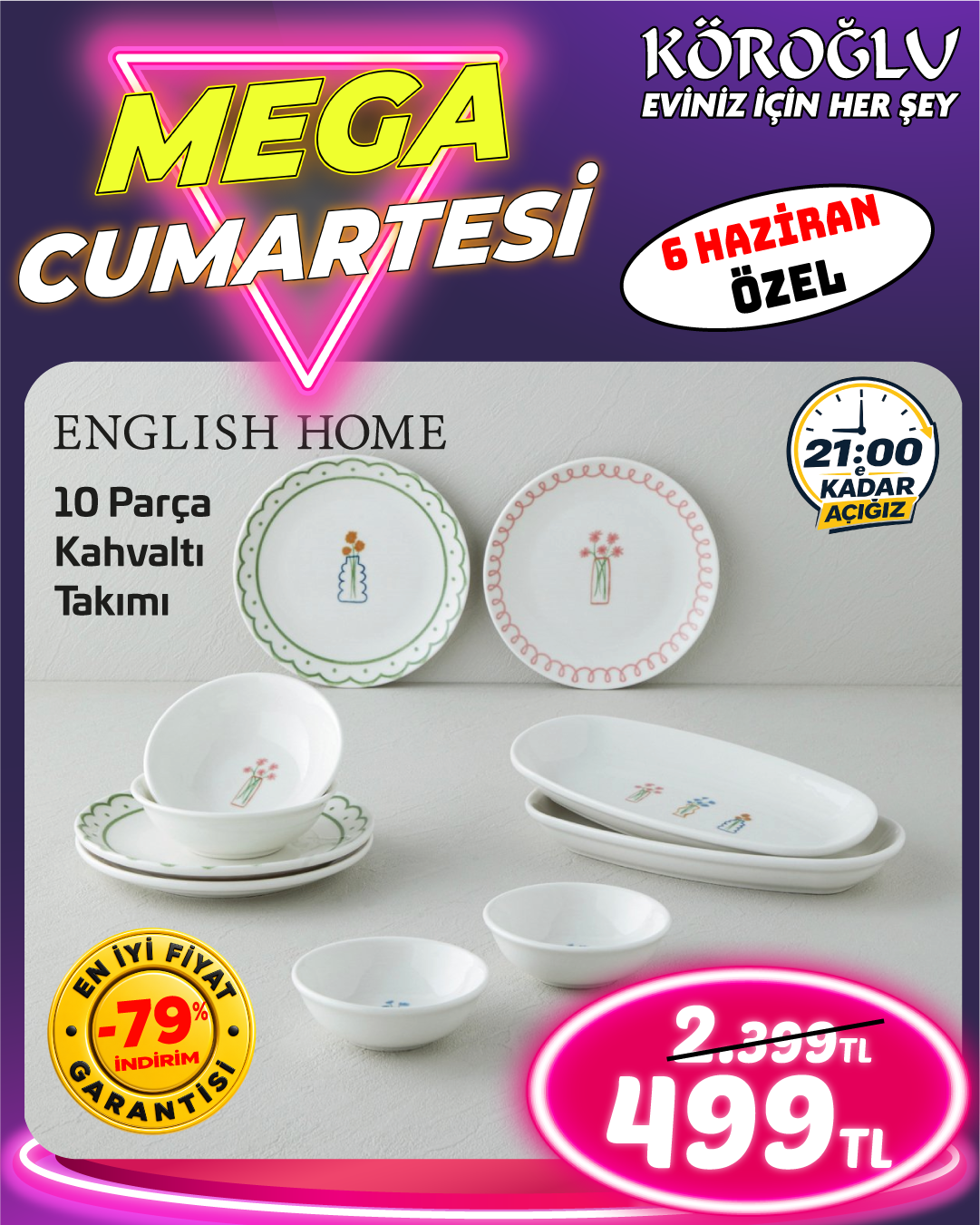 English Home 10 Parça Kahvaltı Takımı