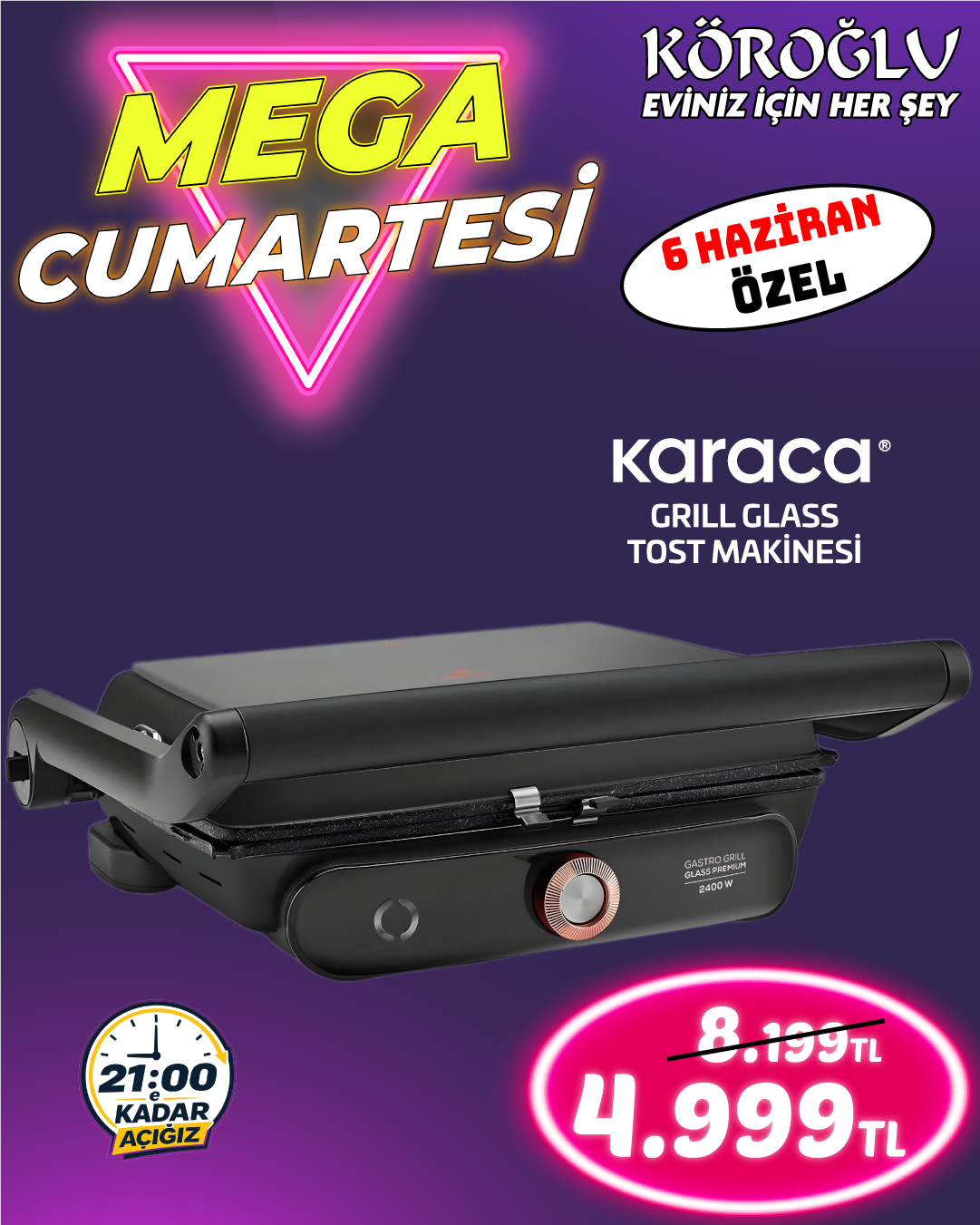 Karaca Grill Glass Tost Makinesi Main image