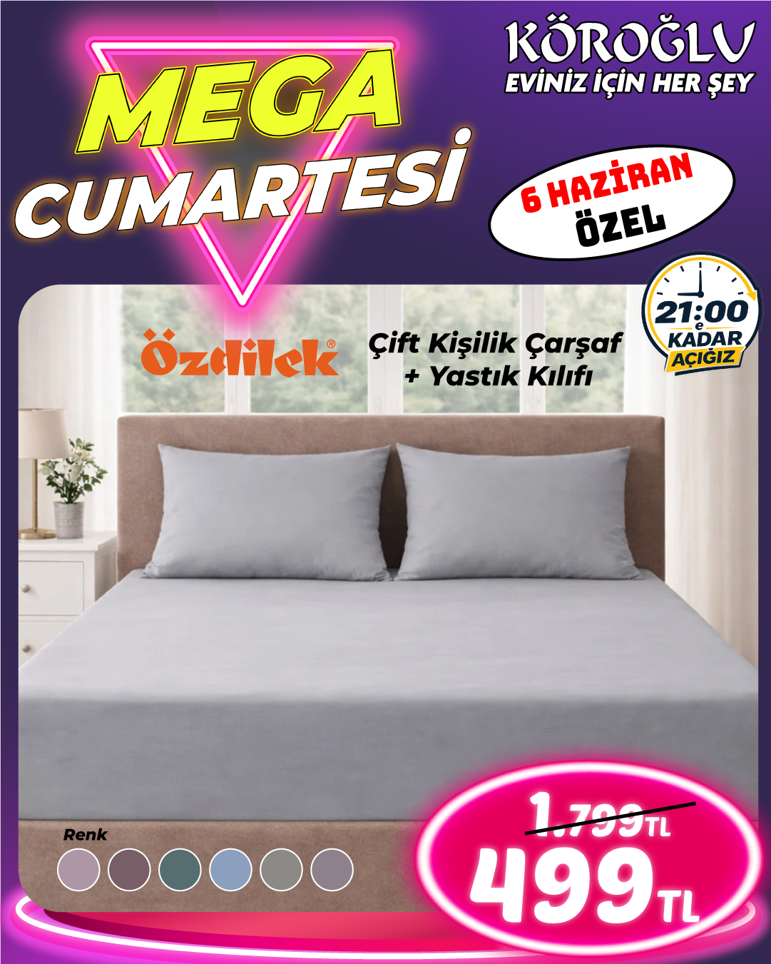 Ozdilek Çift Kişilik Çarşaf Yastık Kilifi