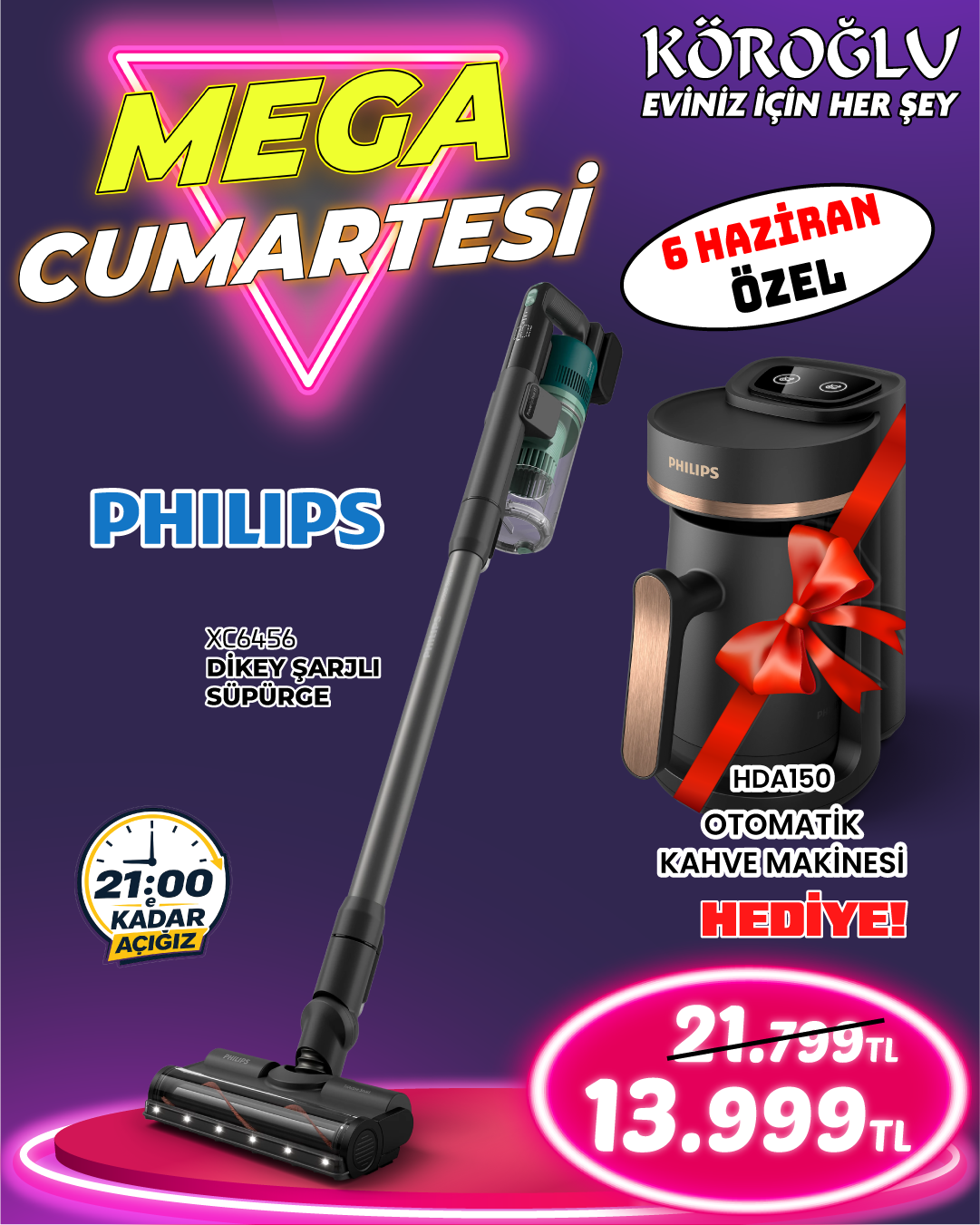 Philips XC6456 Dikey Şarjlı Süpürge Main image